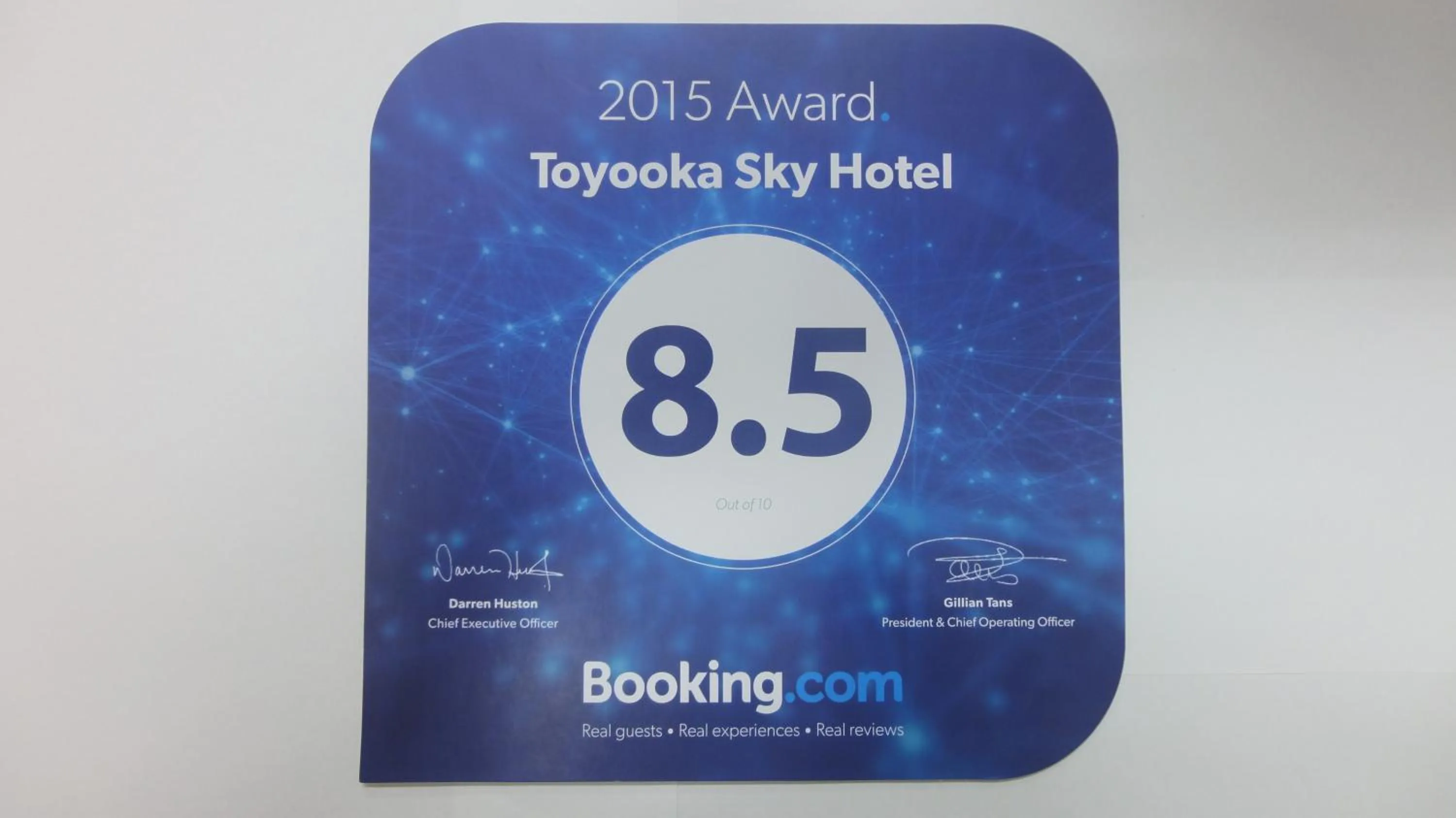 Certificate/Award in Toyooka Sky Hotel