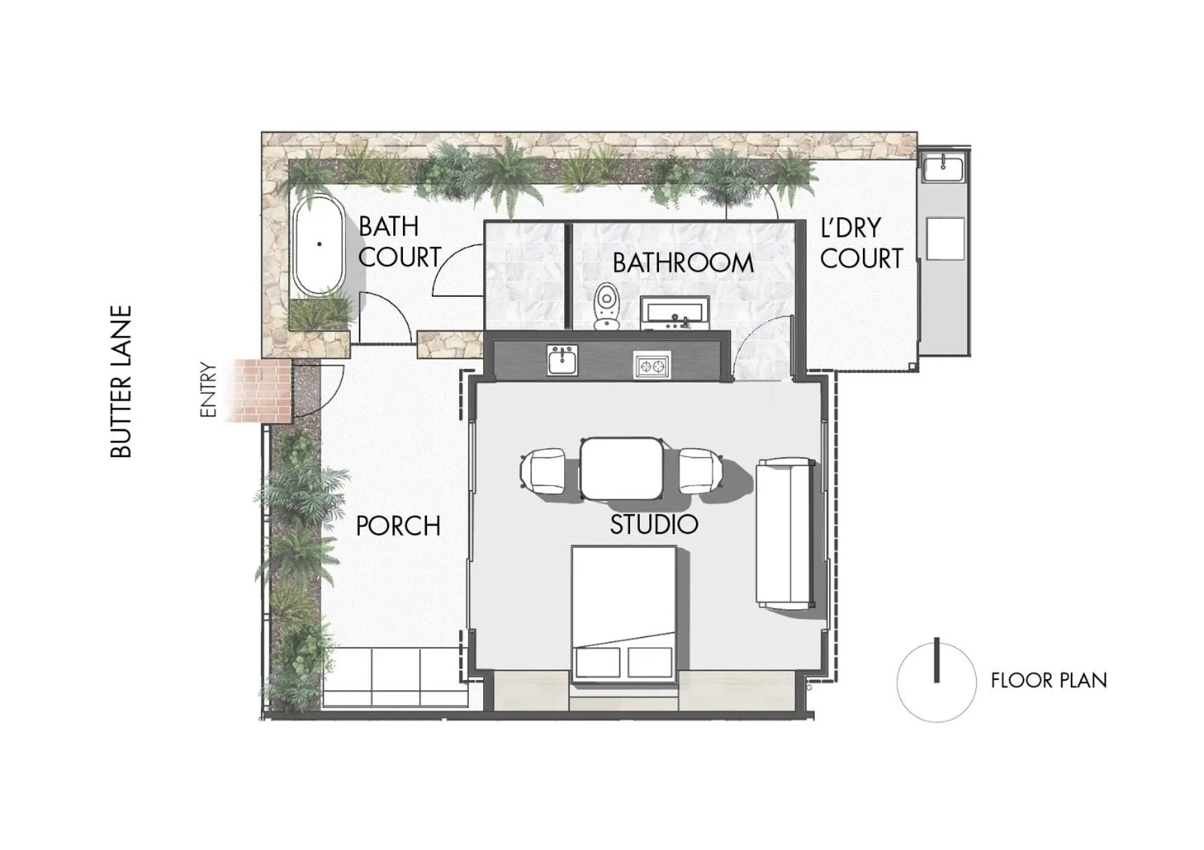 Floor plan in Buhwi Bira Byron Bay - Studio