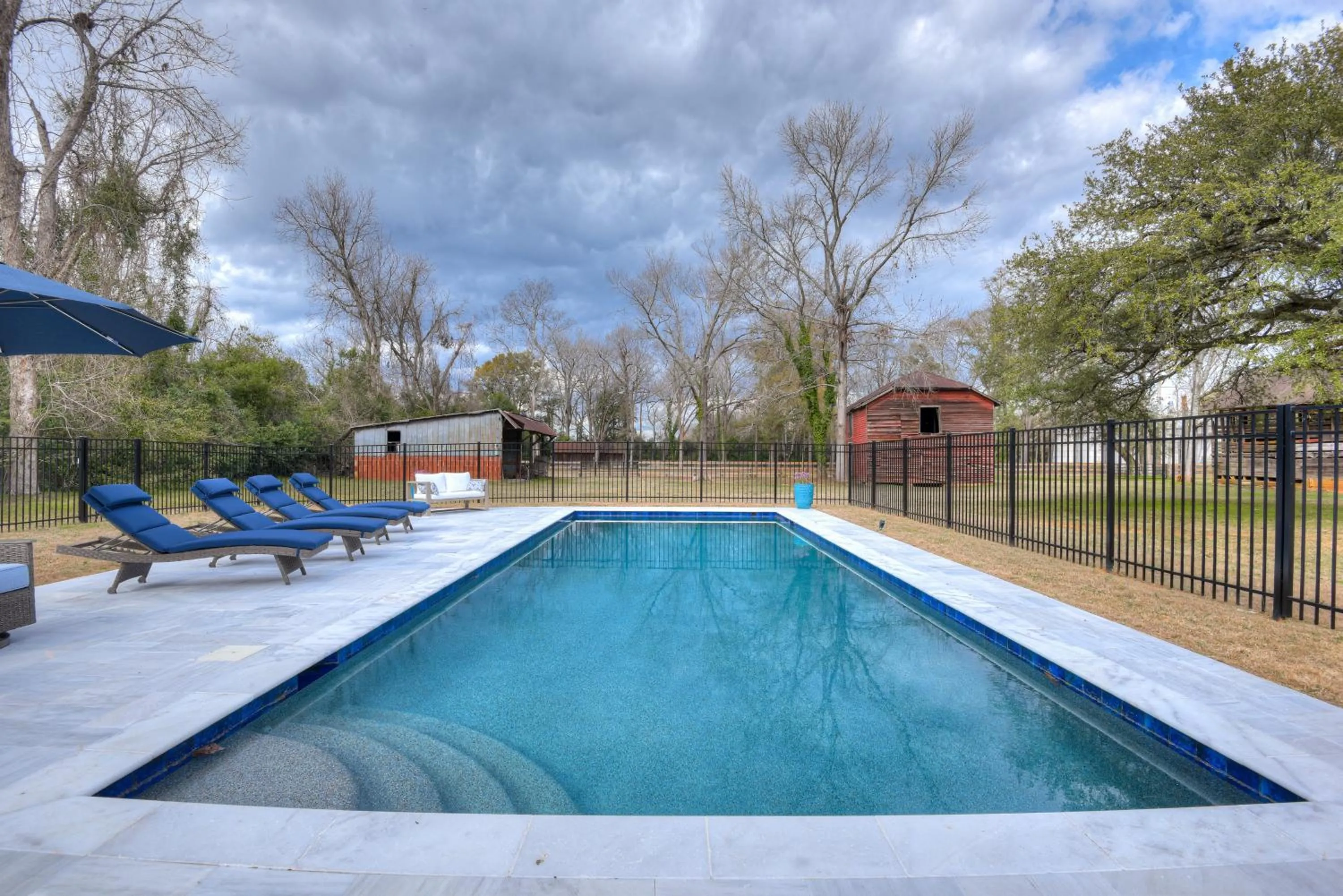 Swimming pool in Burrell and Flynn's Farm