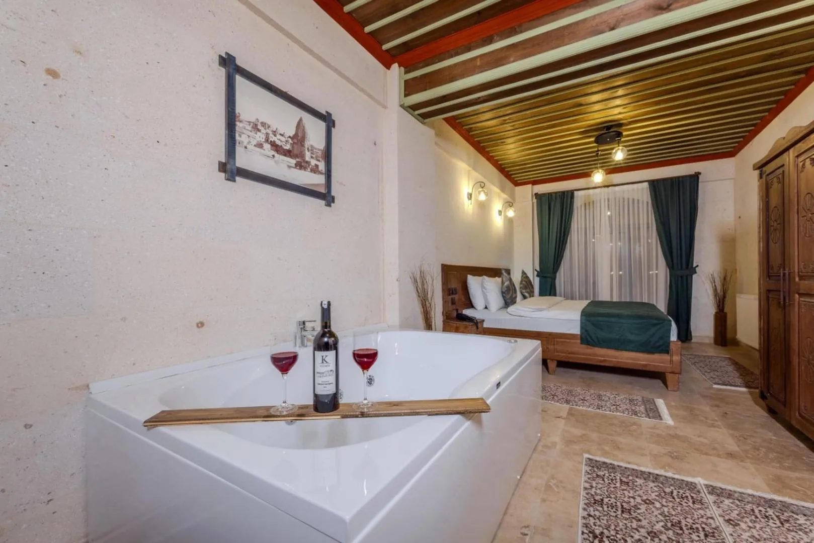 Bath, Bed in Mai Cappadocia Hotel