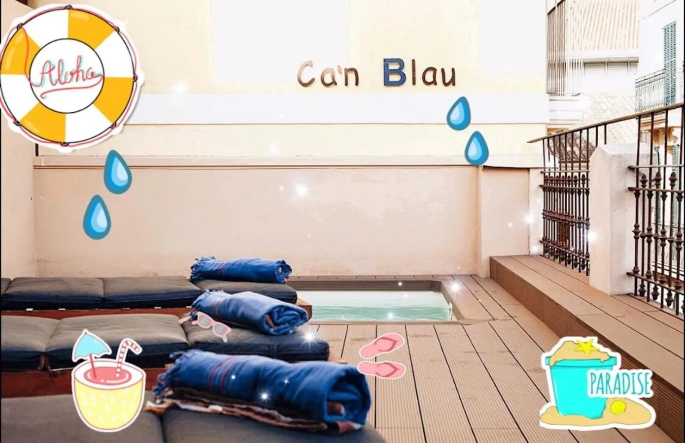 Swimming pool, Bed in Can Blau Homes Turismo de Interior