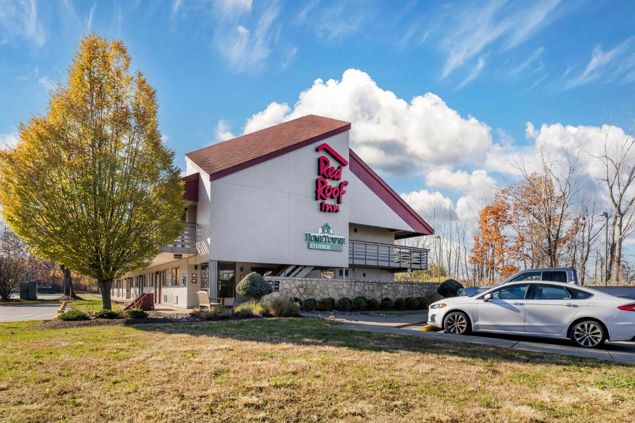 Property building in HomeTowne Studios by Red Roof Buffalo - Niagara Airport