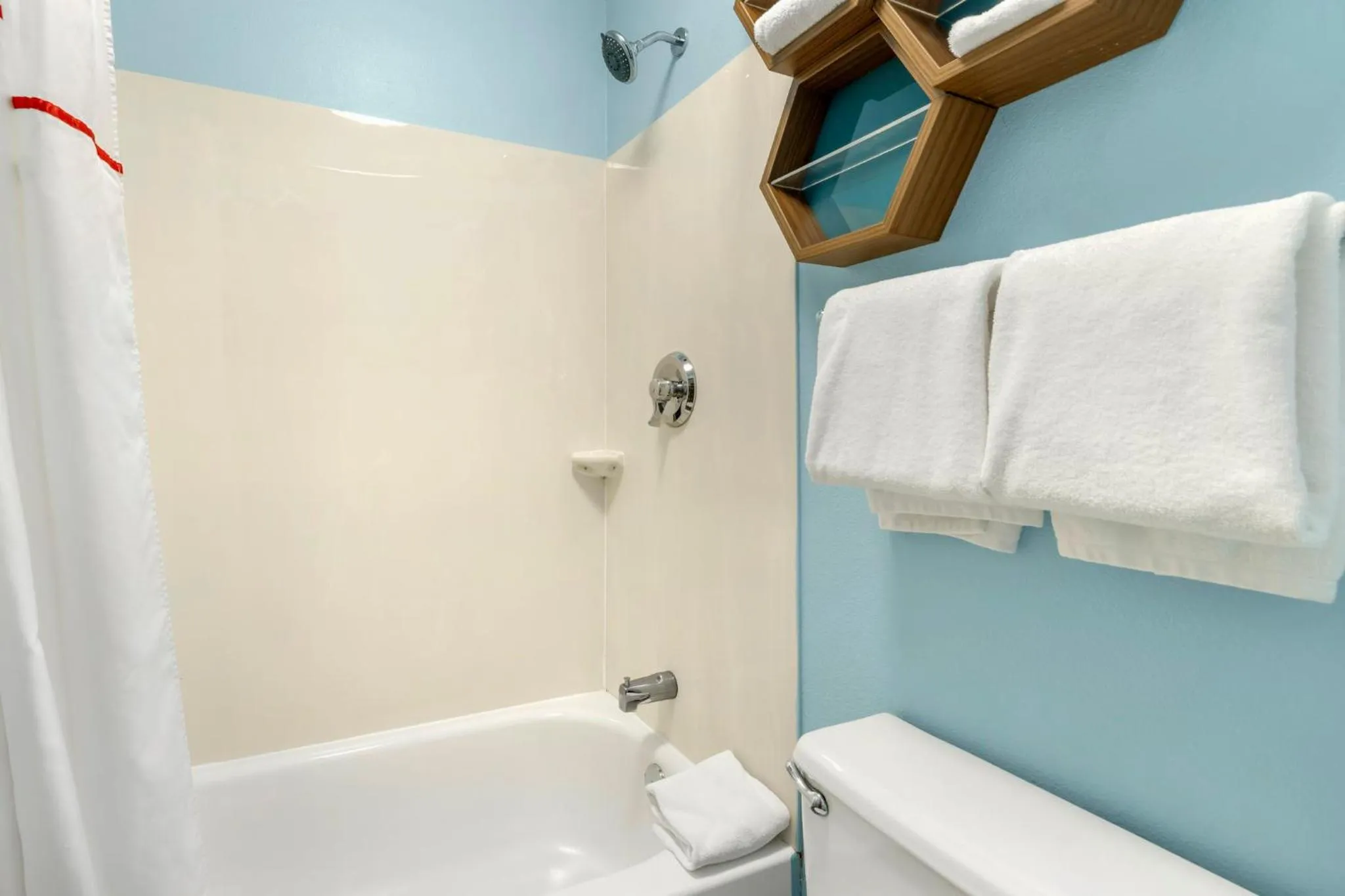 Bathroom in HomeTowne Studios by Red Roof Buffalo - Niagara Airport