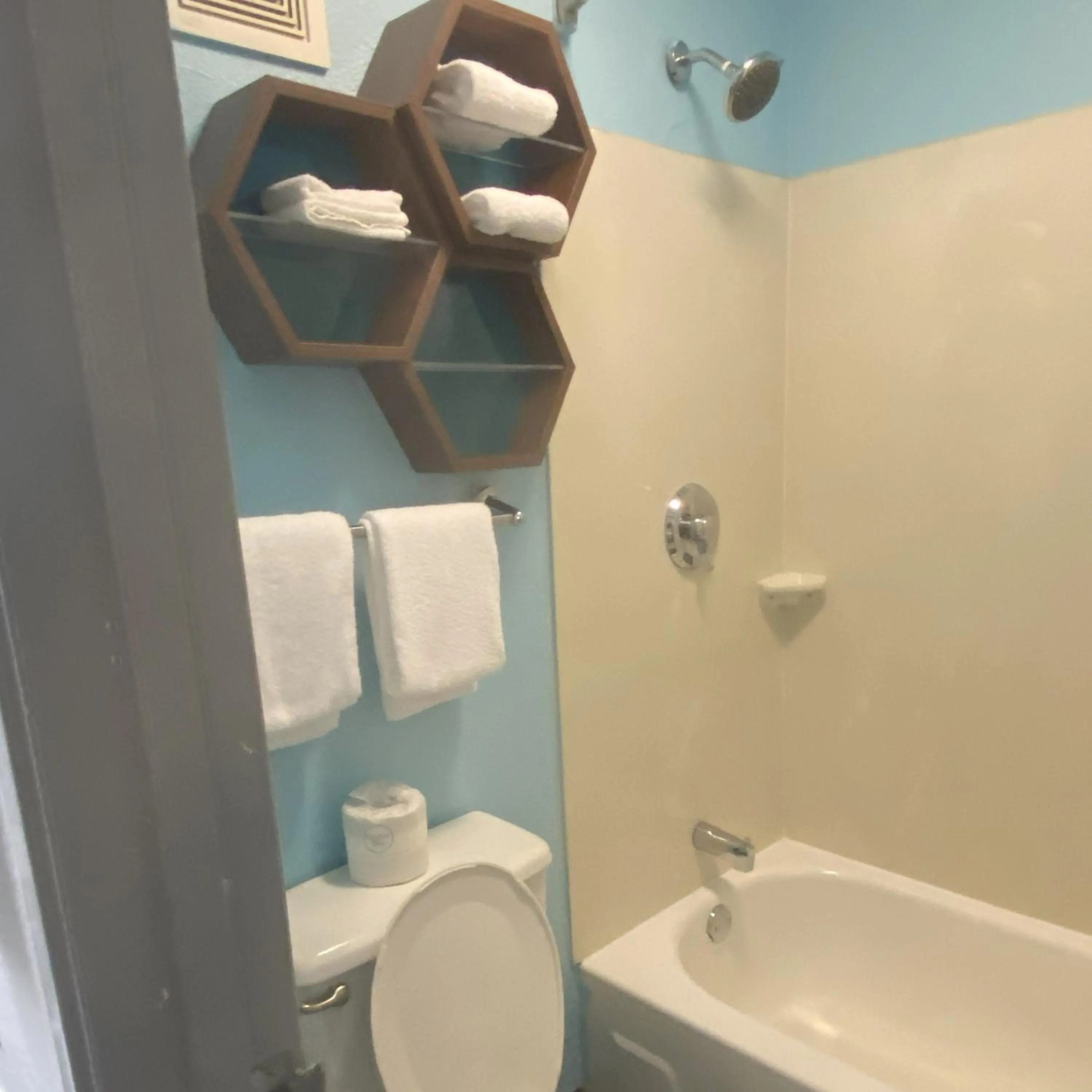 Bathroom in HomeTowne Studios by Red Roof Buffalo - Niagara Airport