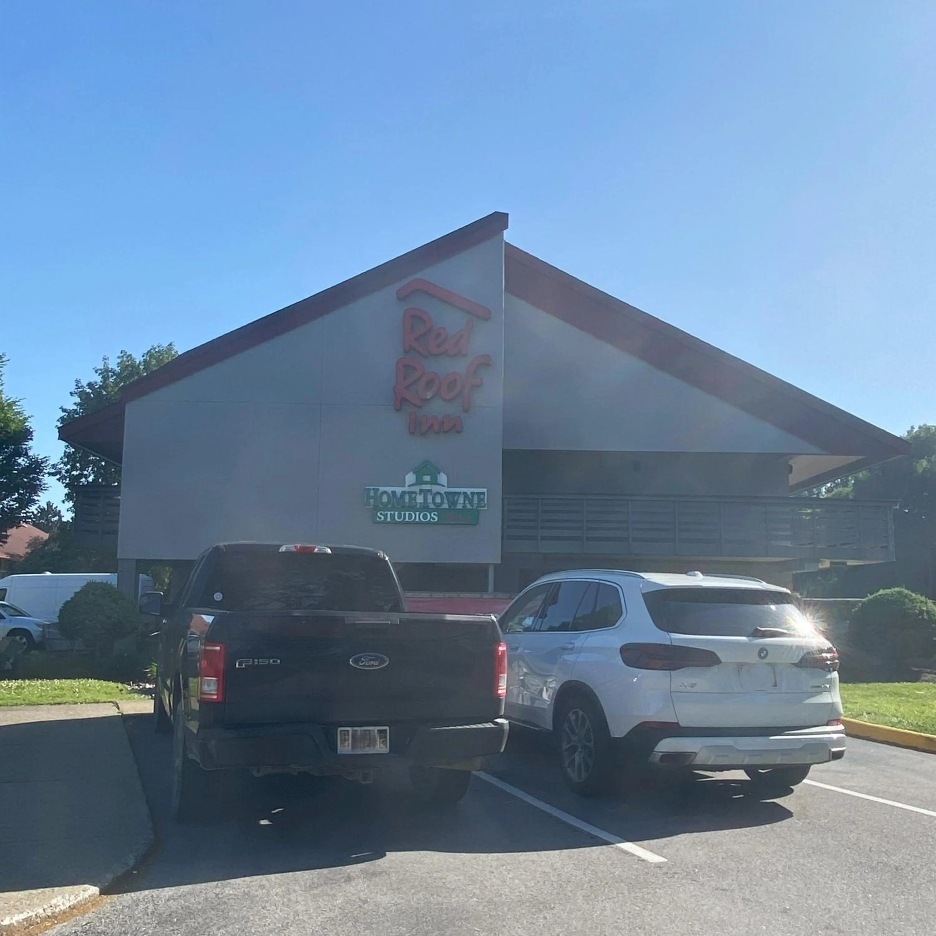 Property building in HomeTowne Studios by Red Roof Buffalo - Niagara Airport