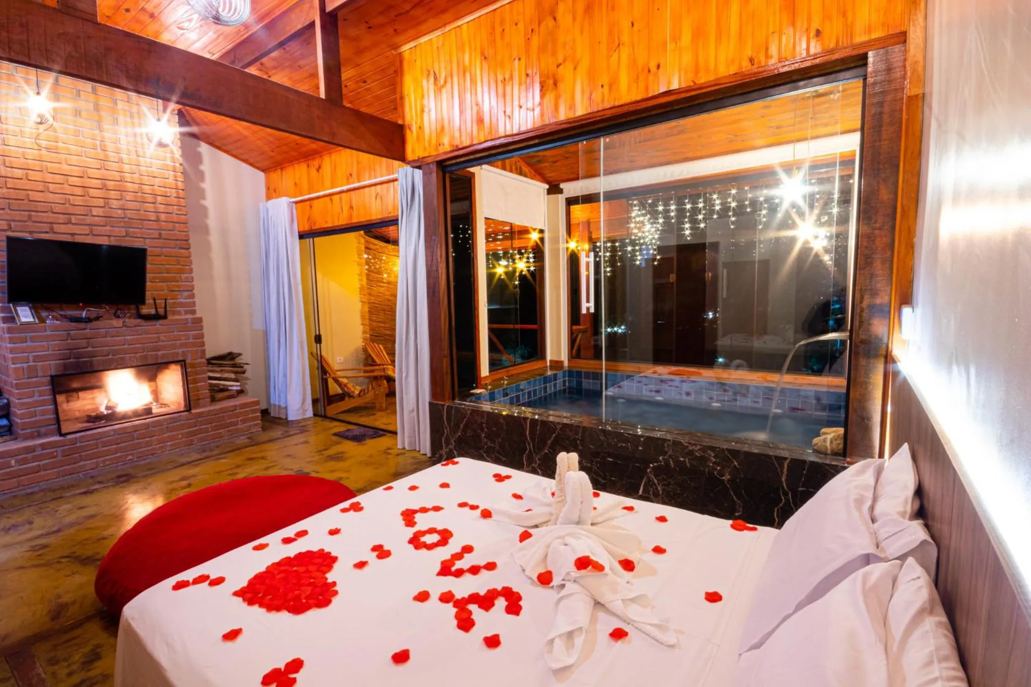 Bed in Pousada Chale Luiz