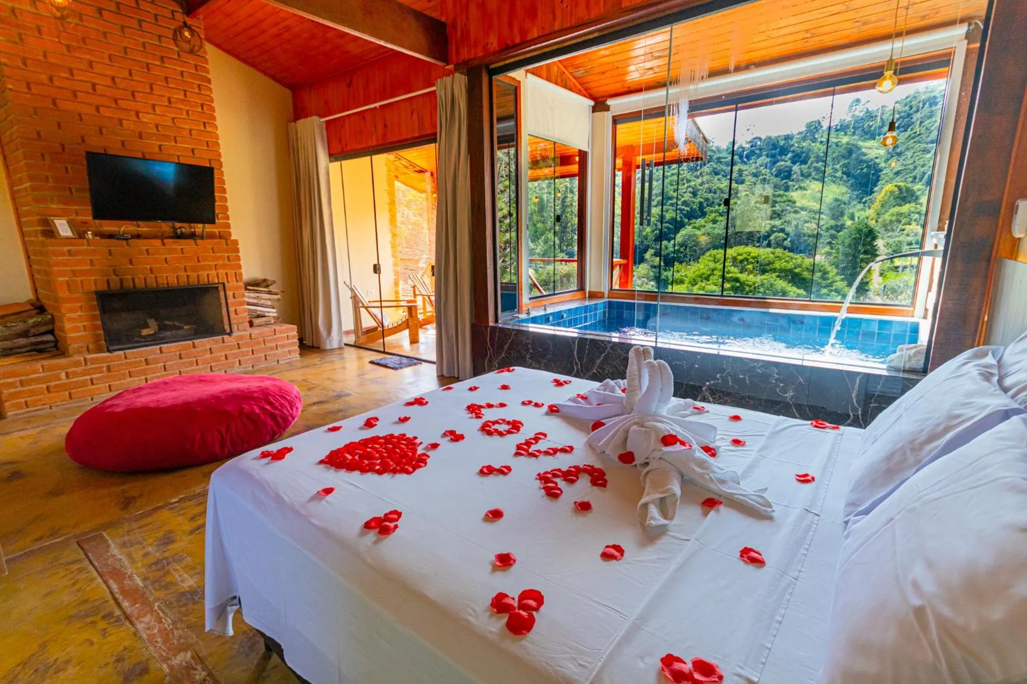 Bed in Pousada Chale Luiz