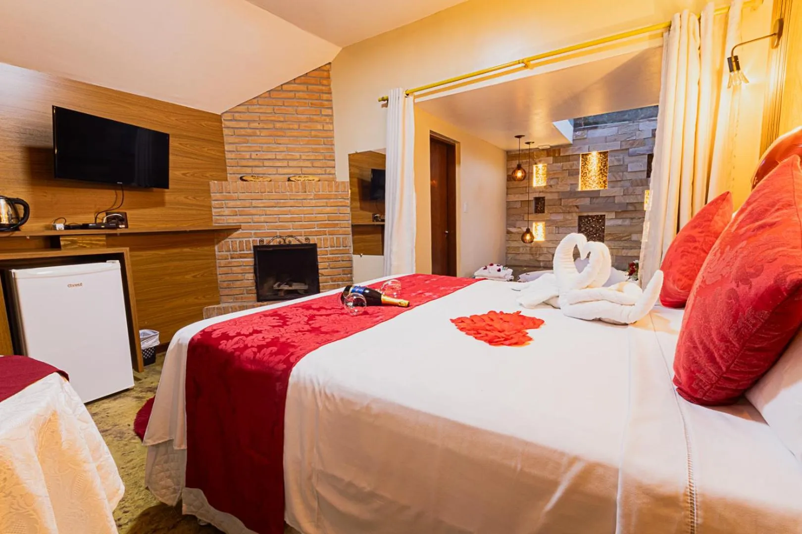 Bed in Pousada Chale Luiz