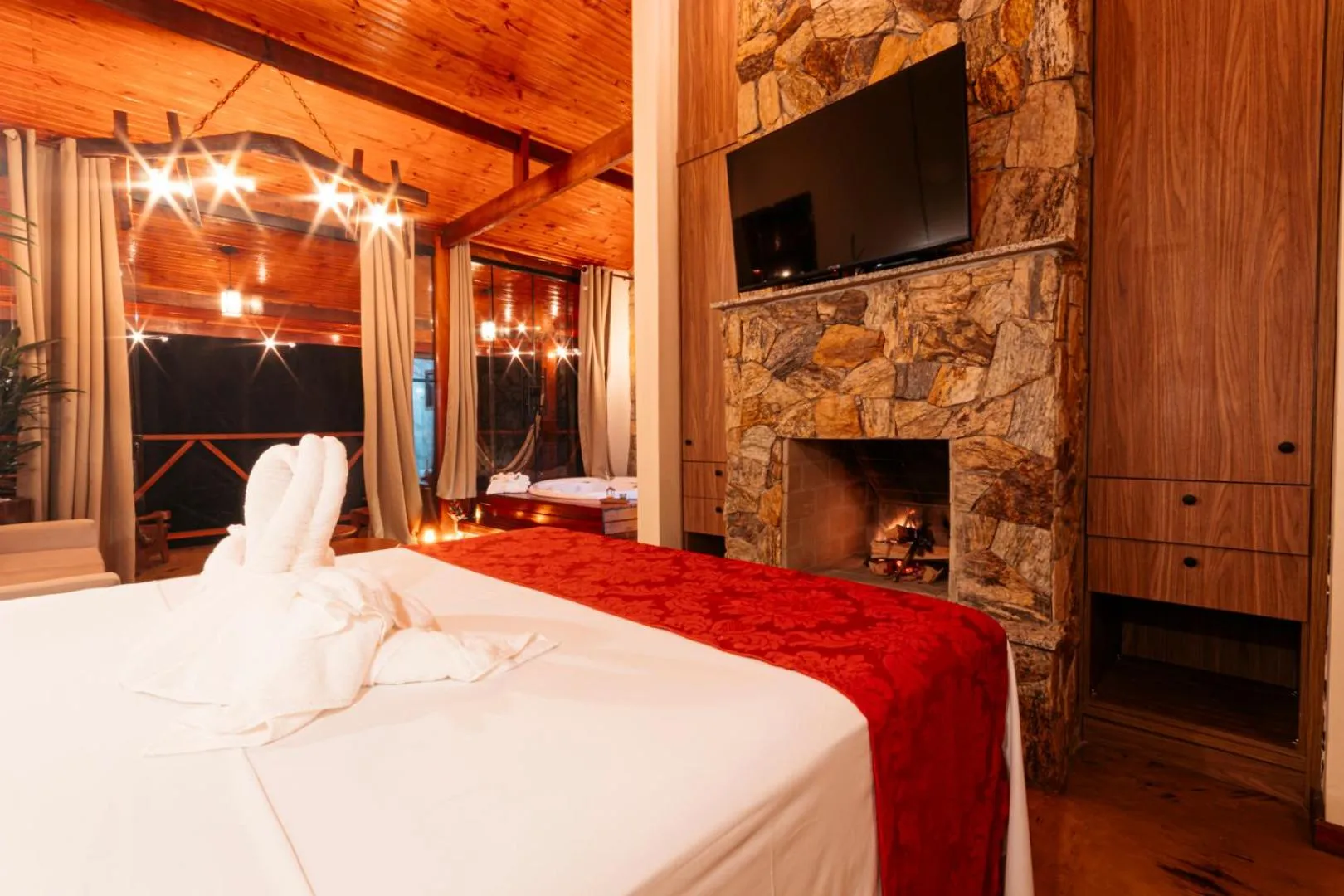 Bed in Pousada Chale Luiz