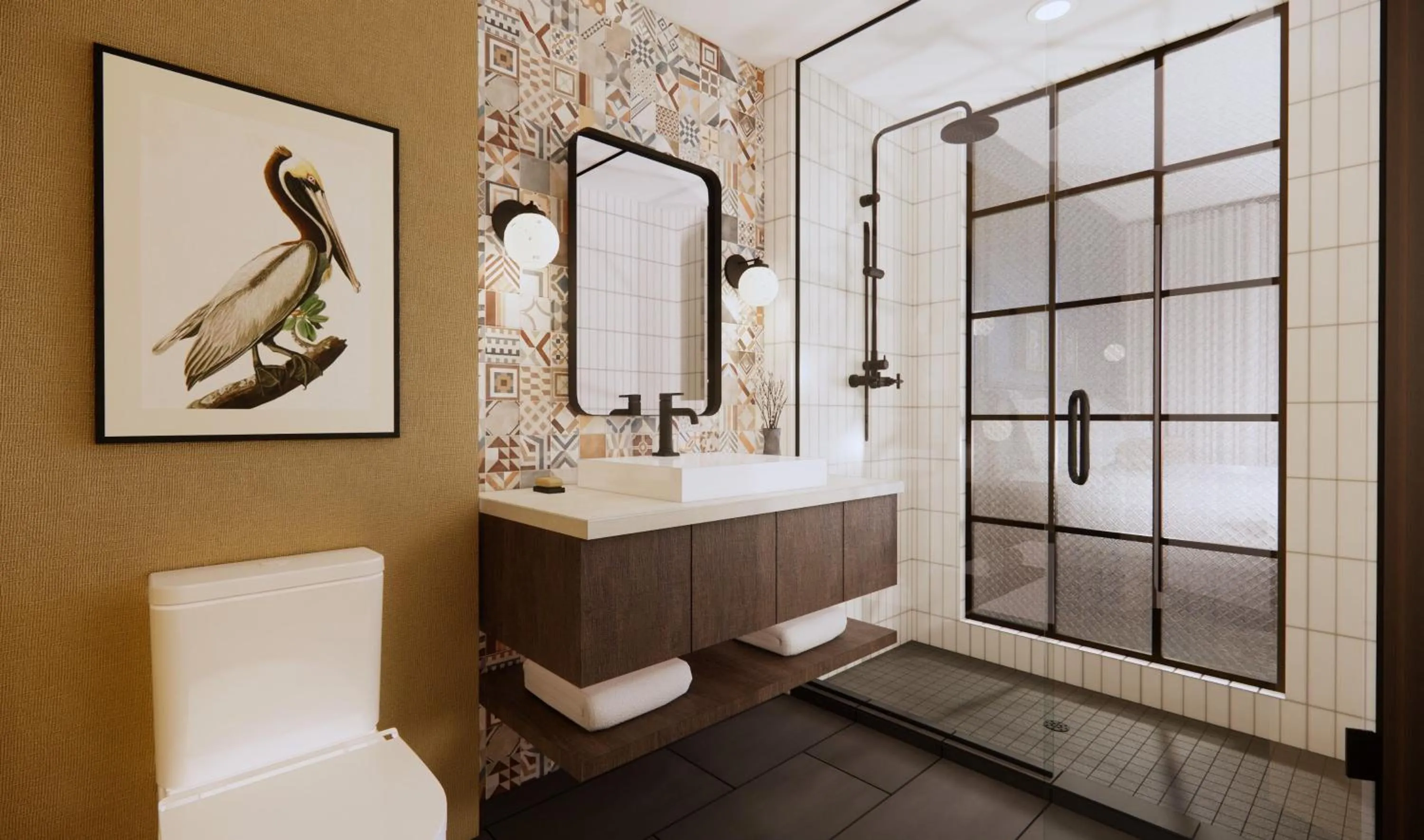 Bathroom in OS Hotel