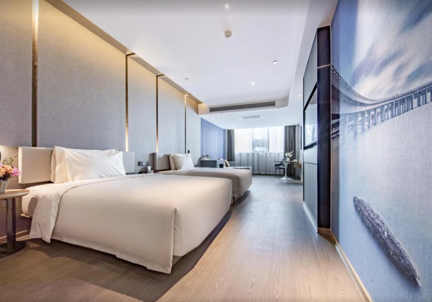 Bed in Atour S Hotel Qingdao May Fourth Square Badaguan