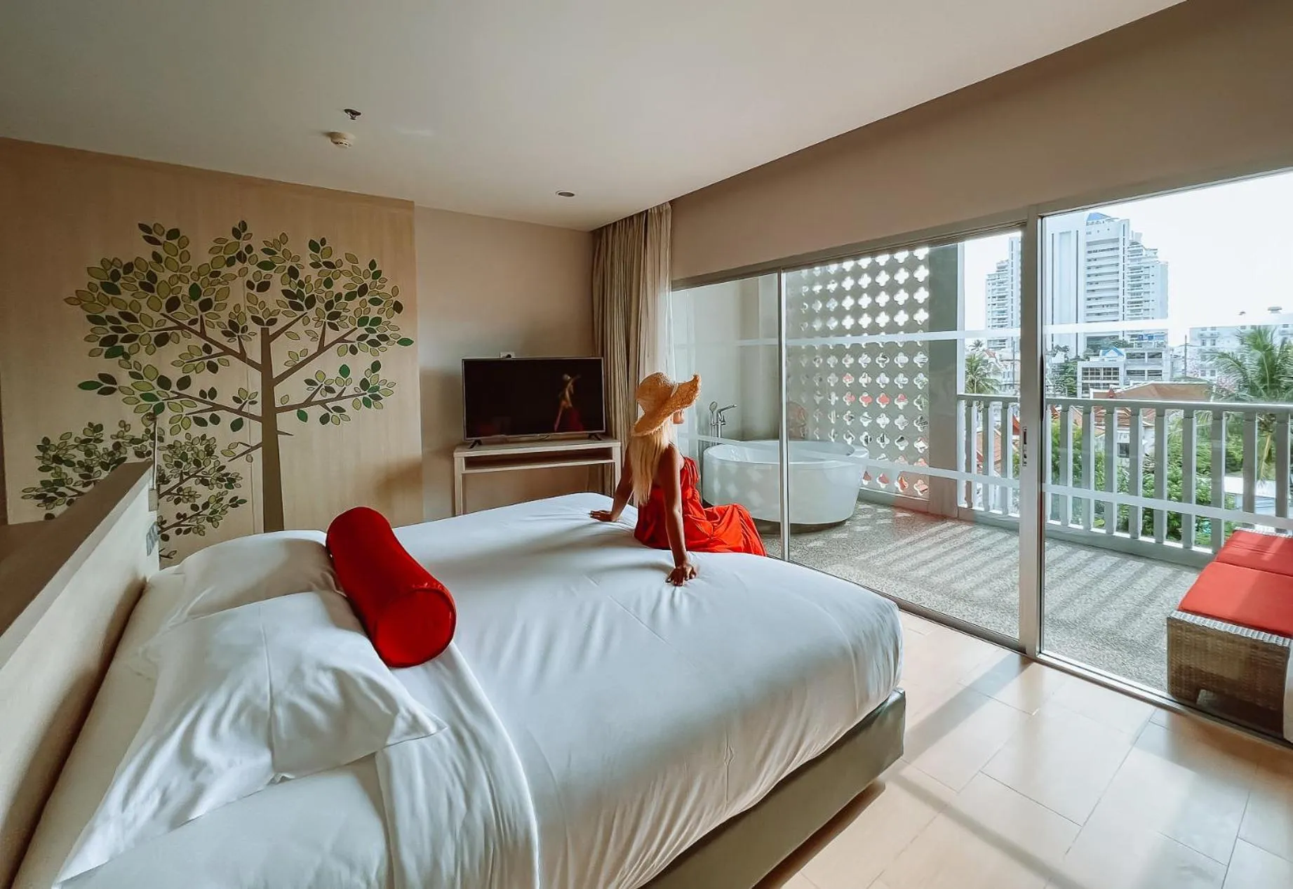 View (from property/room), Bed in Ramada by Wyndham Phuket Deevana