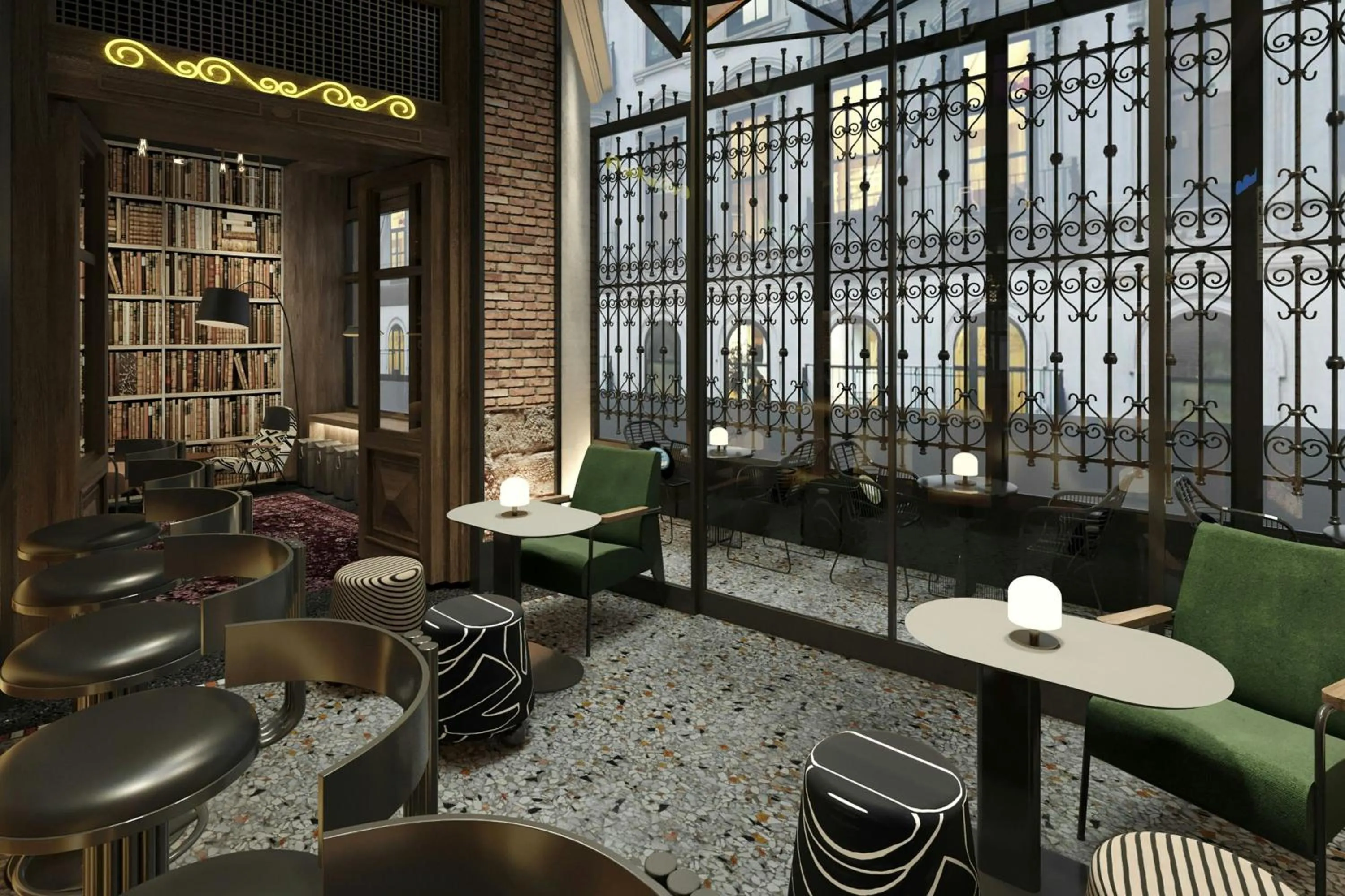 Lounge or bar in Moxy Istanbul Taksim by Marriott Bonvoy