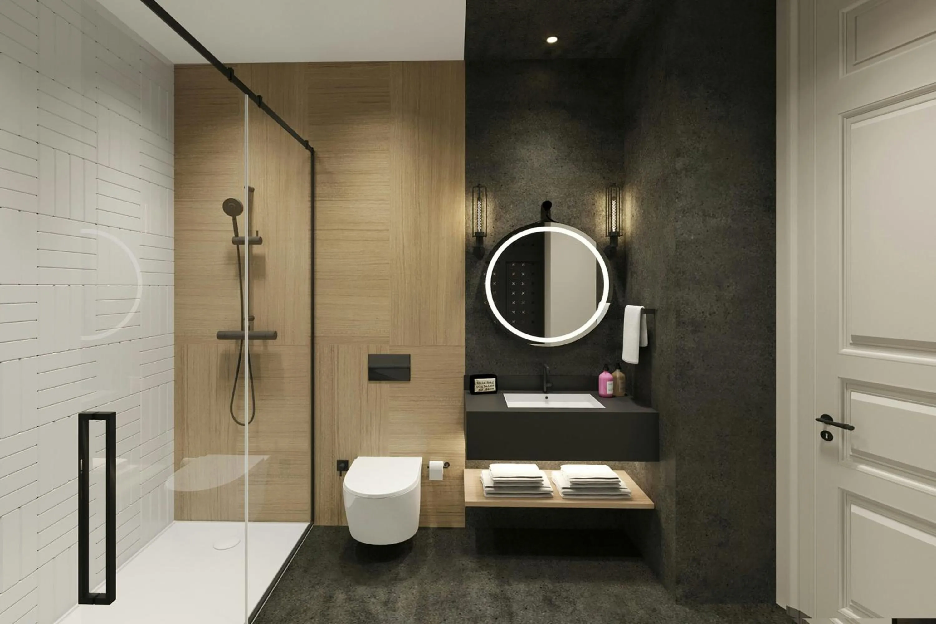 Bathroom in Moxy Istanbul Taksim by Marriott Bonvoy