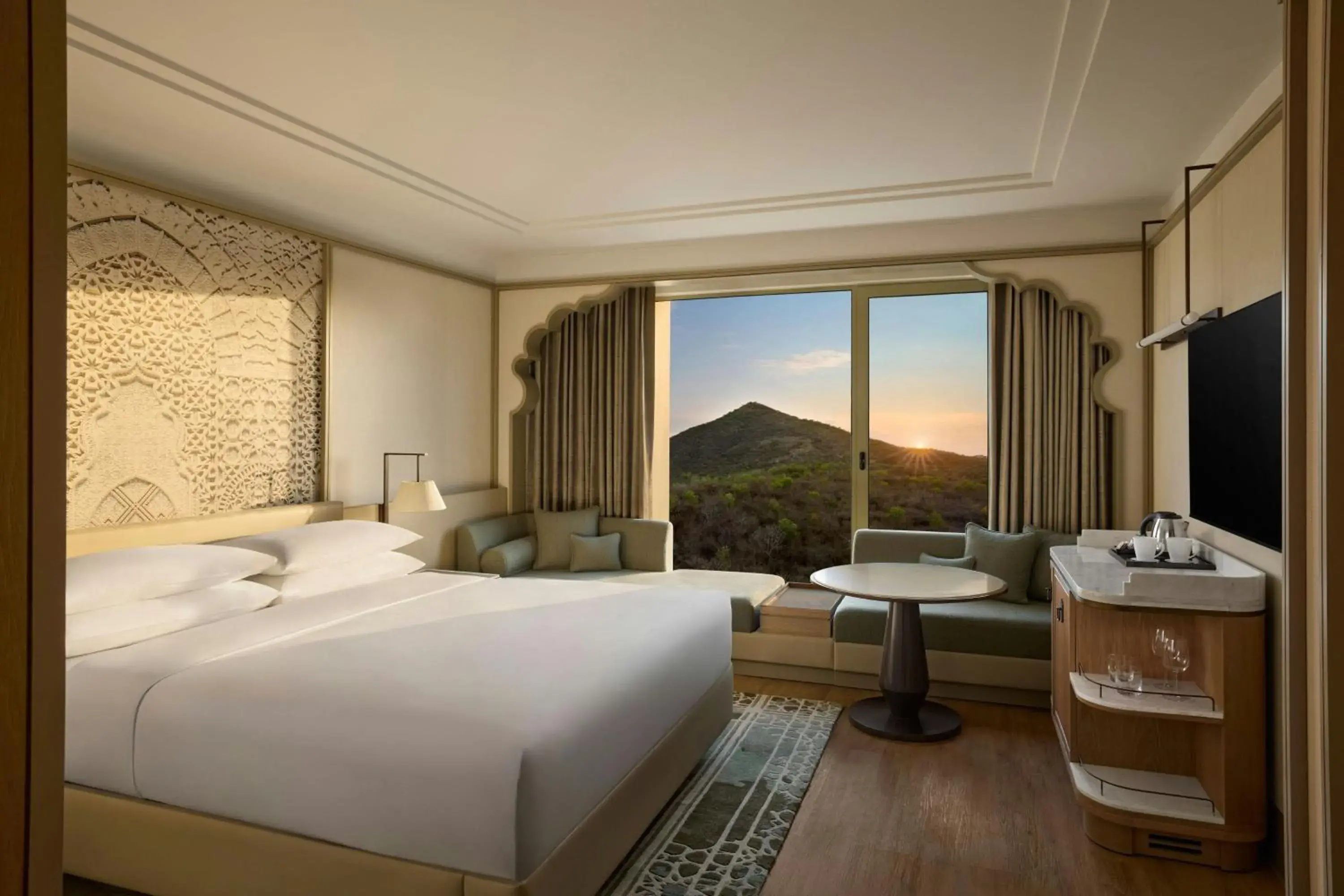 Luxury King Suite with Sofa Bed: Enjoy INR 1500 hotel credits per stay - single occupancy in Udaipur Marriott Hotel Luxury King Suite with Sofa Bed: Enjoy INR 1500 hotel credits per stay - single occupancy in Udaipur Marriott Hotel