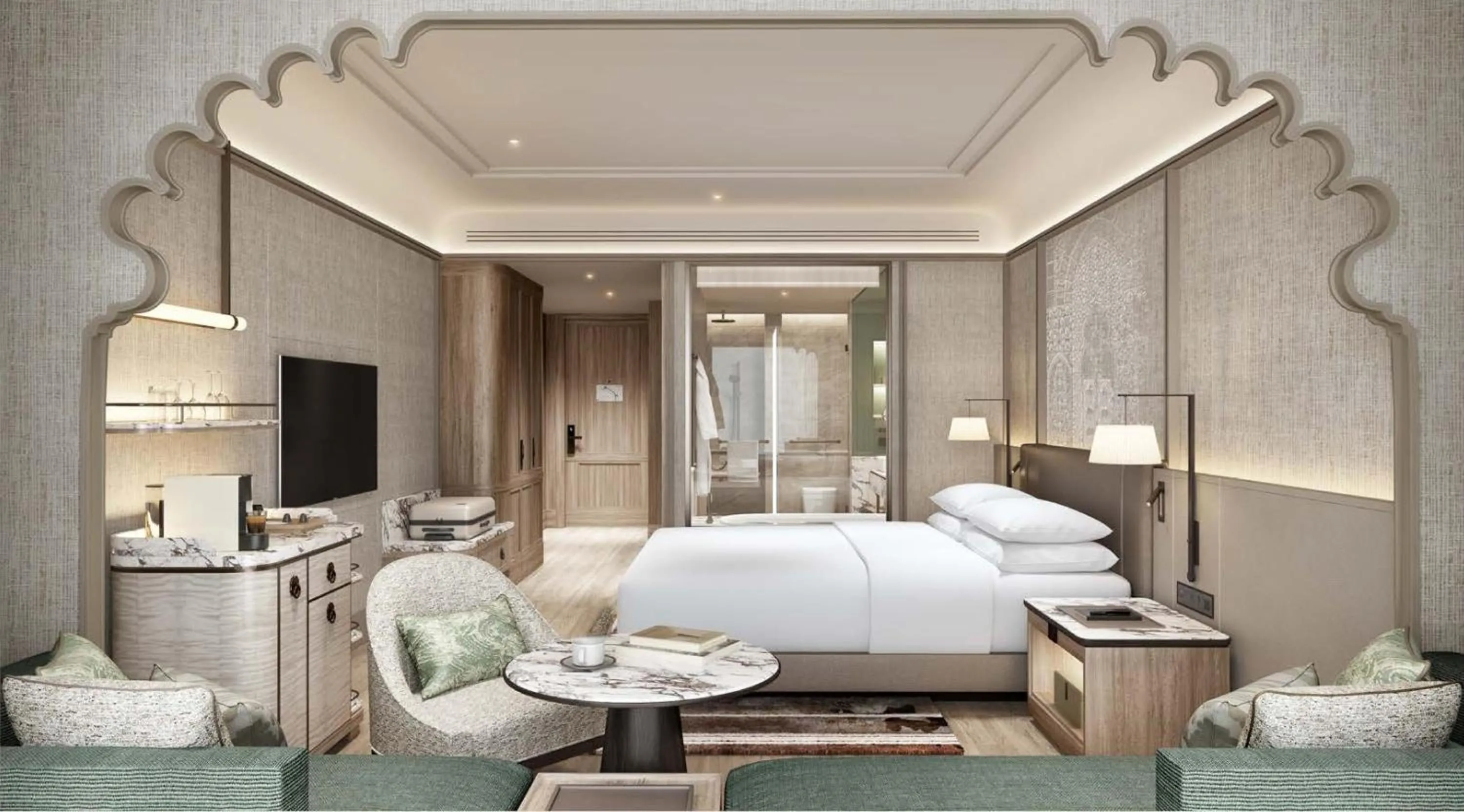 Premier King Room with Mountain View: Enjoy INR 1500 hotel credits per stay - single occupancy in Udaipur Marriott Hotel