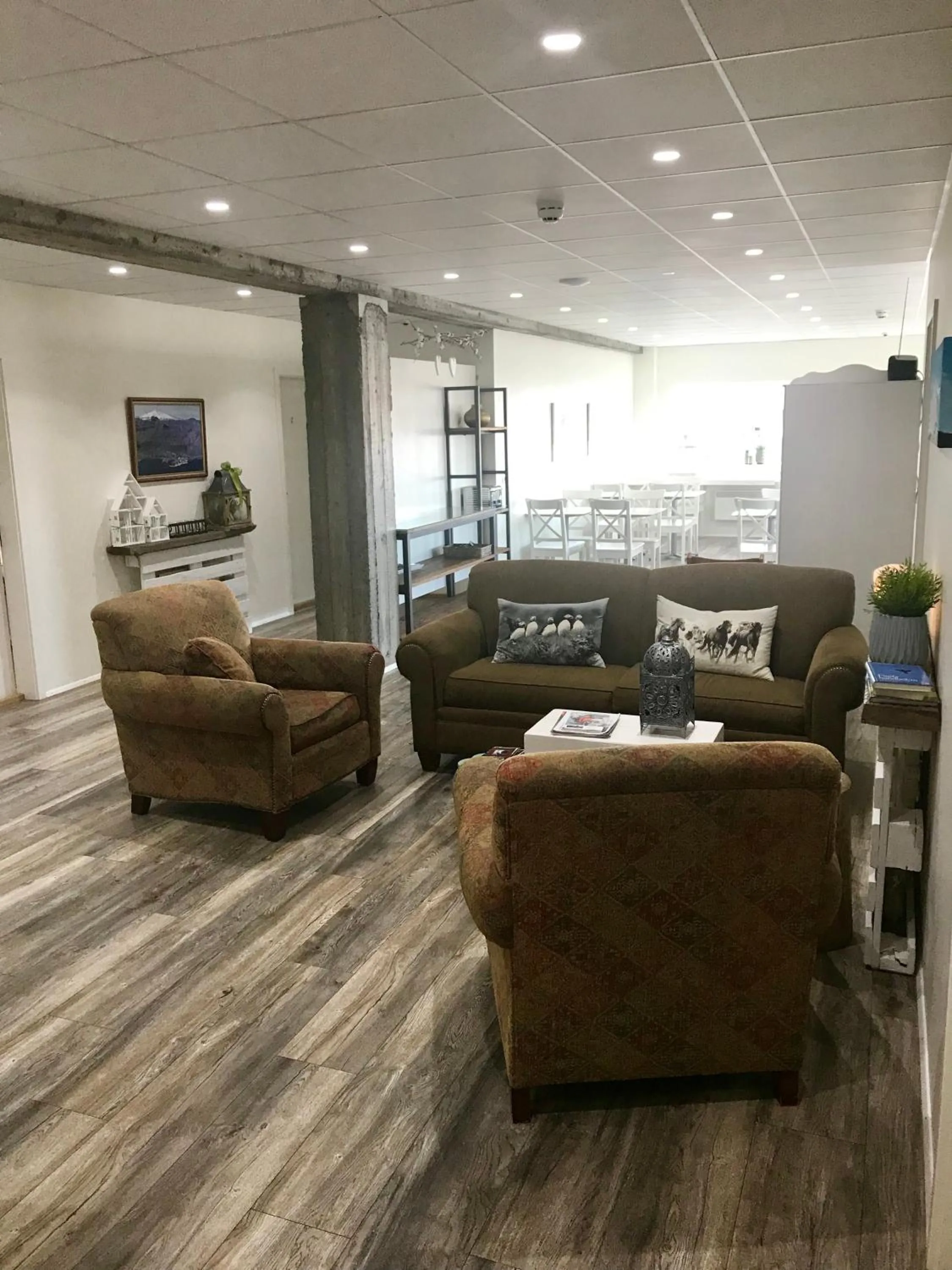 Seating area in Við Hafið Guesthouse