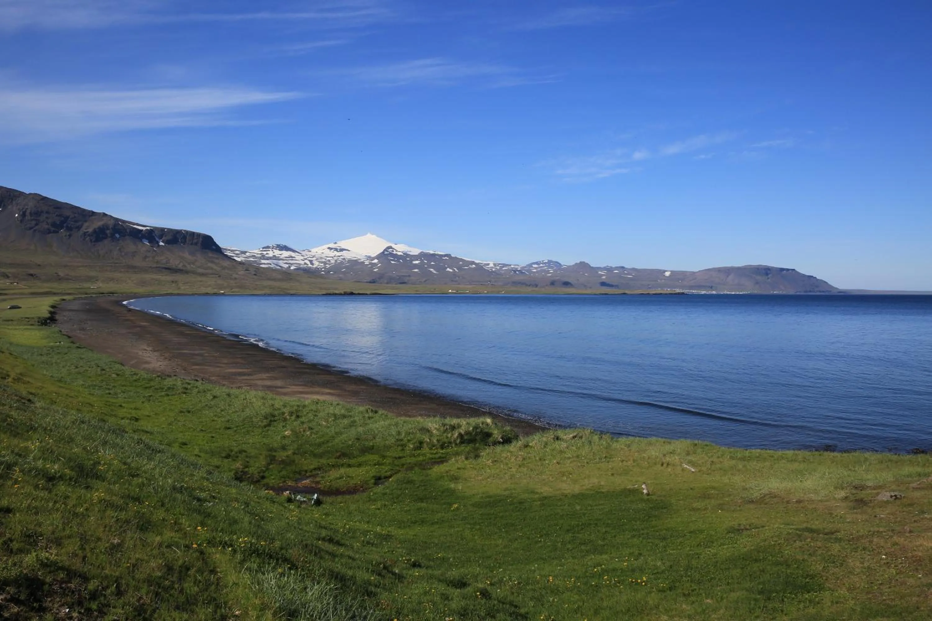 Natural landscape in Við Hafið Guesthouse