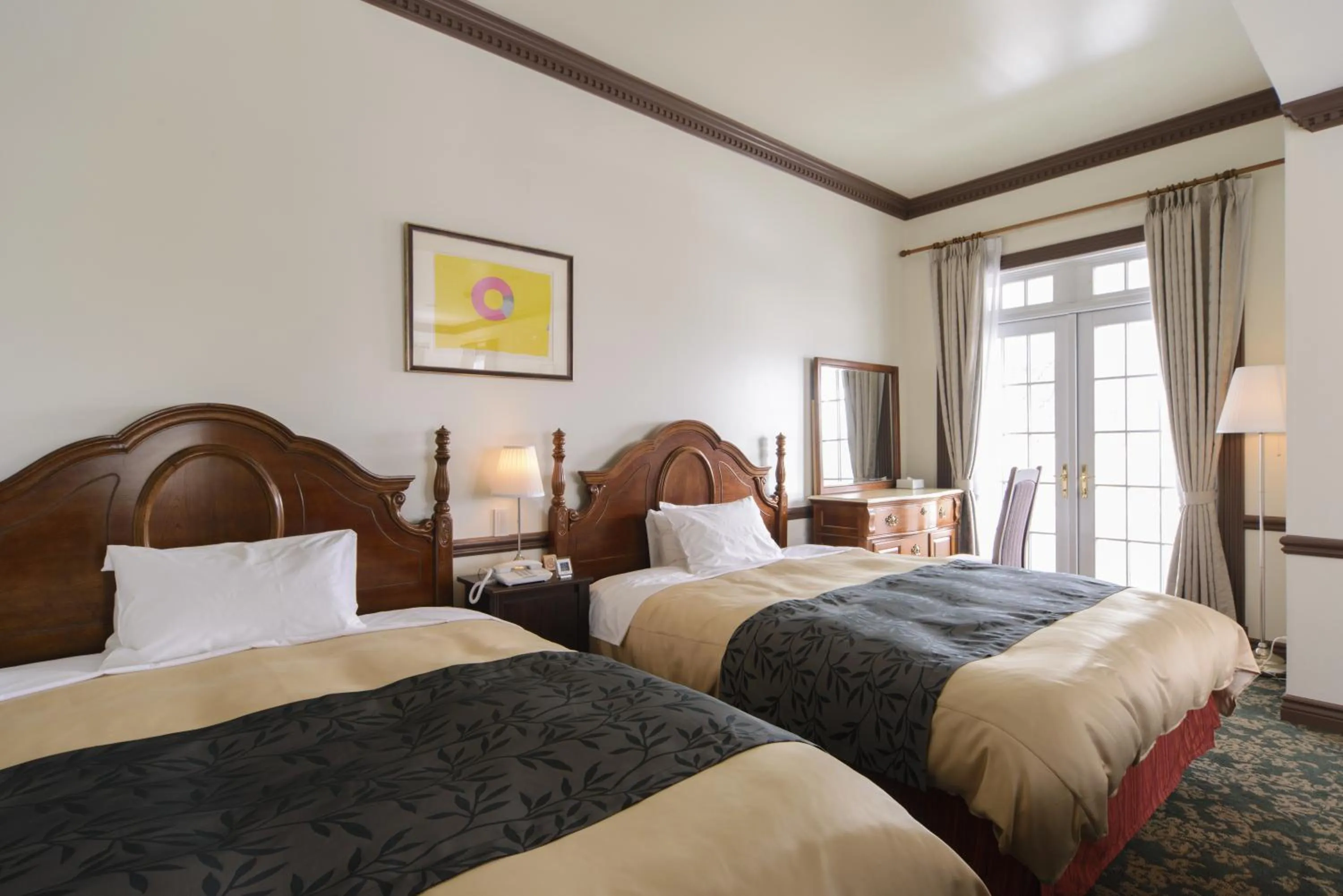 Photo of the whole room, Bed in Yufuin Hotel Mori-no-Terrace