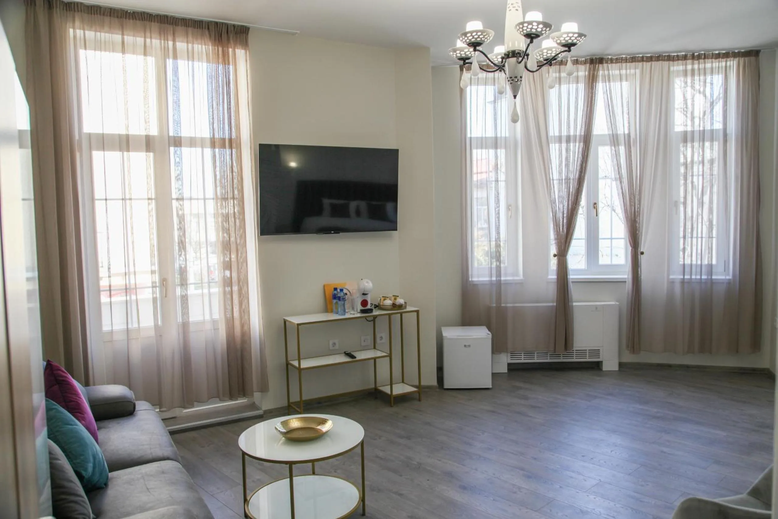 Living room in Corner House