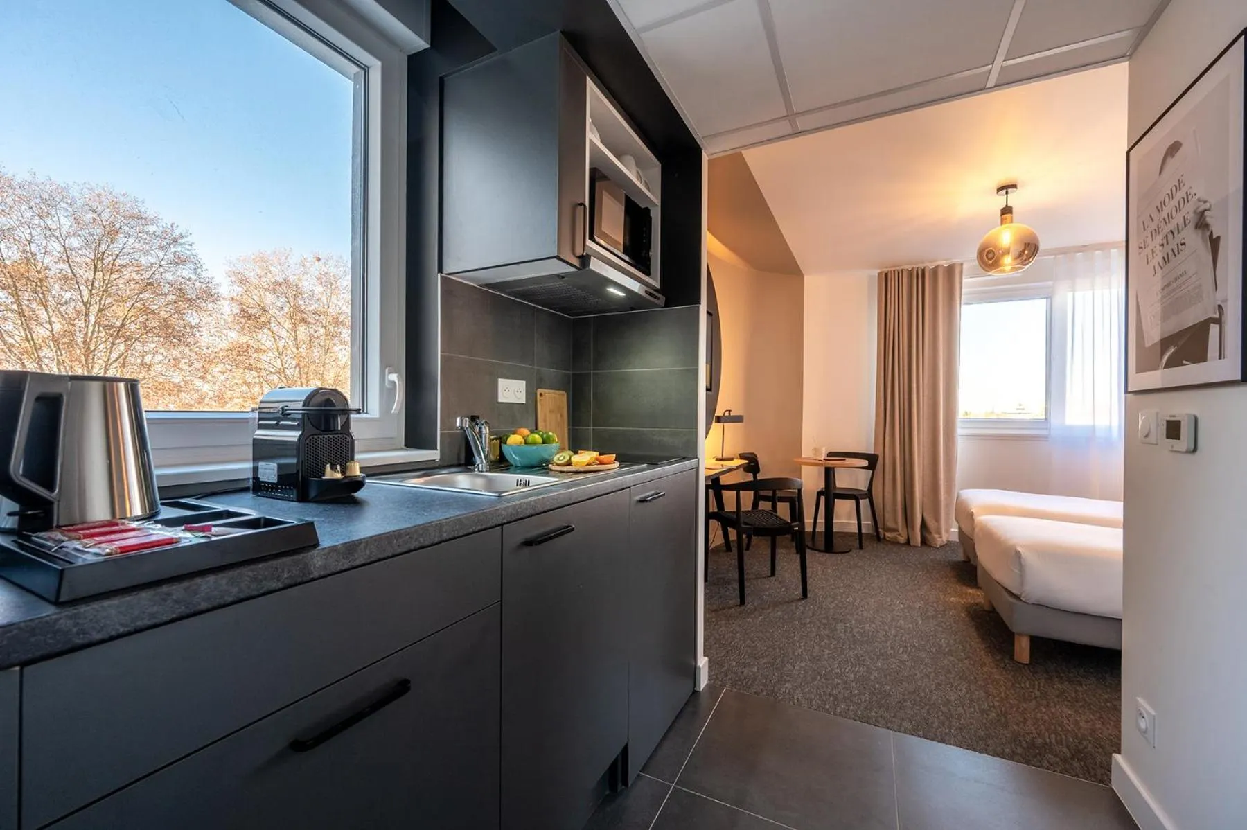 Bed in Nemea Appart Hotel Coeur Europe Strasbourg Illkirch