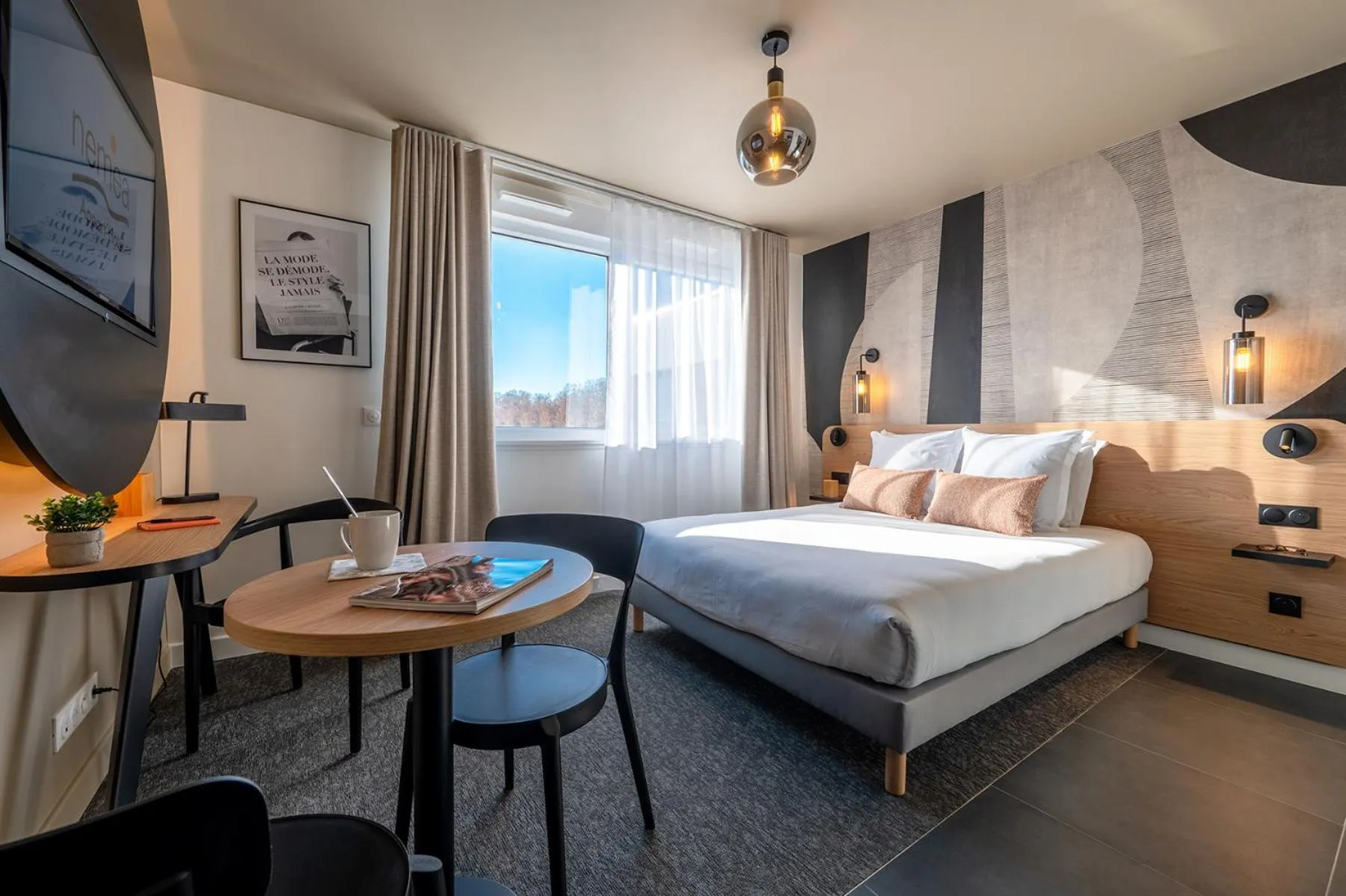 Bed in Nemea Appart Hotel Coeur Europe Strasbourg Illkirch