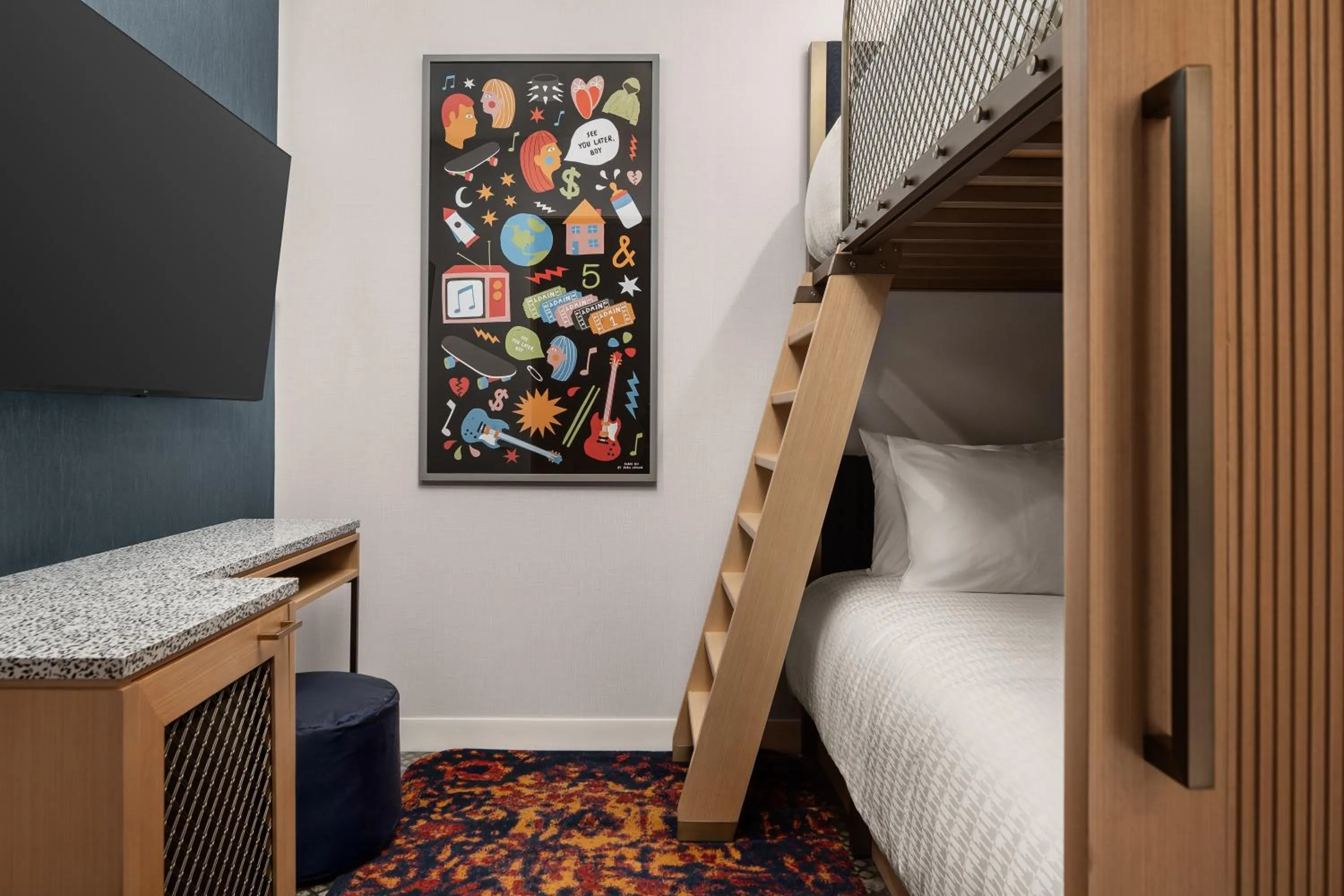 Bed in Hard Rock Hotel London Ontario