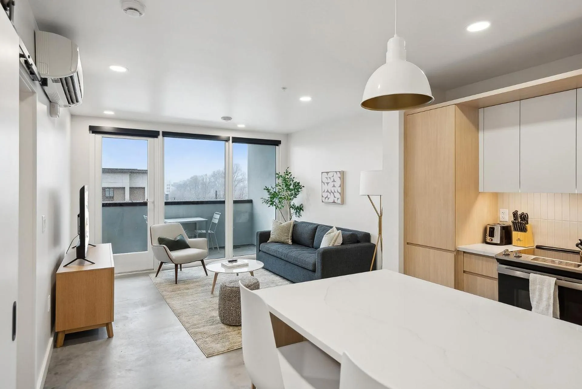 Living room in Placemakr Salt Lake City