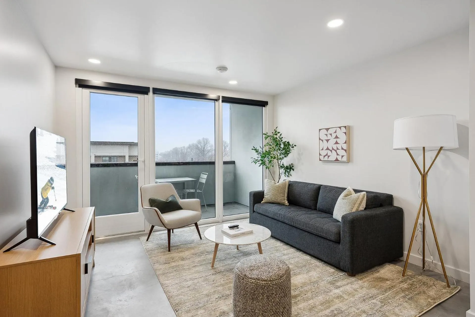 Living room in Placemakr Salt Lake City