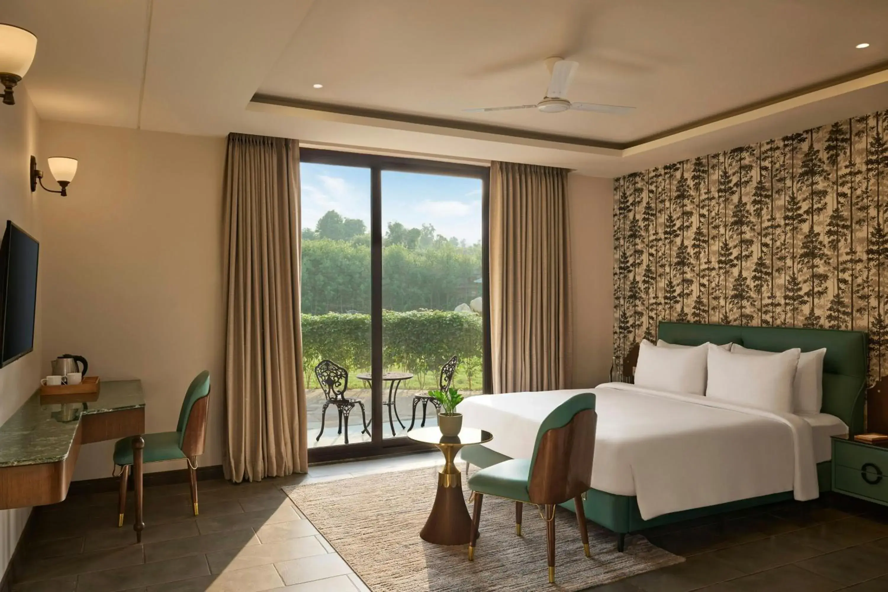 Winter Green King Room with Mountain View in Debu's The Fern Resort & Spa, Jim Corbett, Series by Marriott Winter Green King Room with Mountain View in Debu's The Fern Resort & Spa, Jim Corbett, Series by Marriott