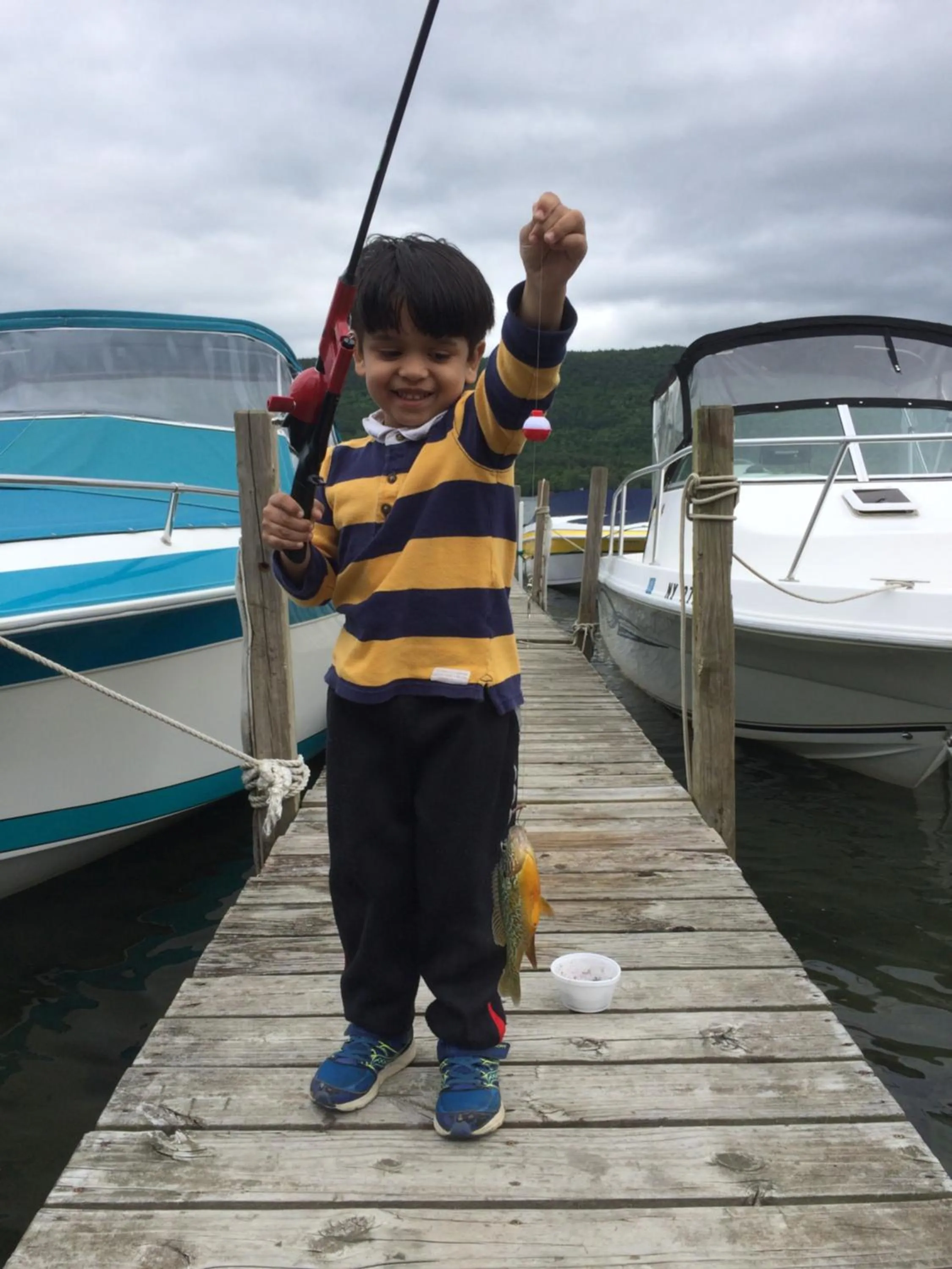 Fishing in The Sundowner on Lake George