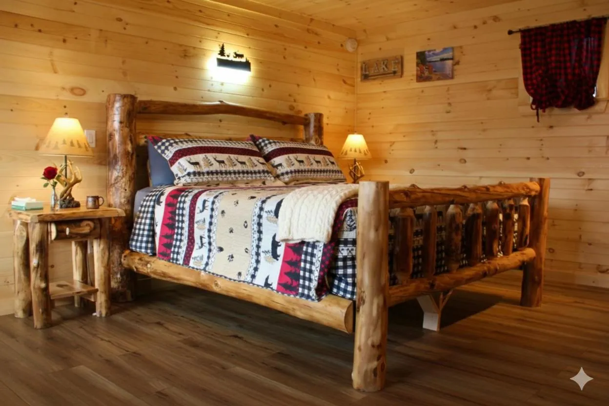 Bed in The Sundowner on Lake George