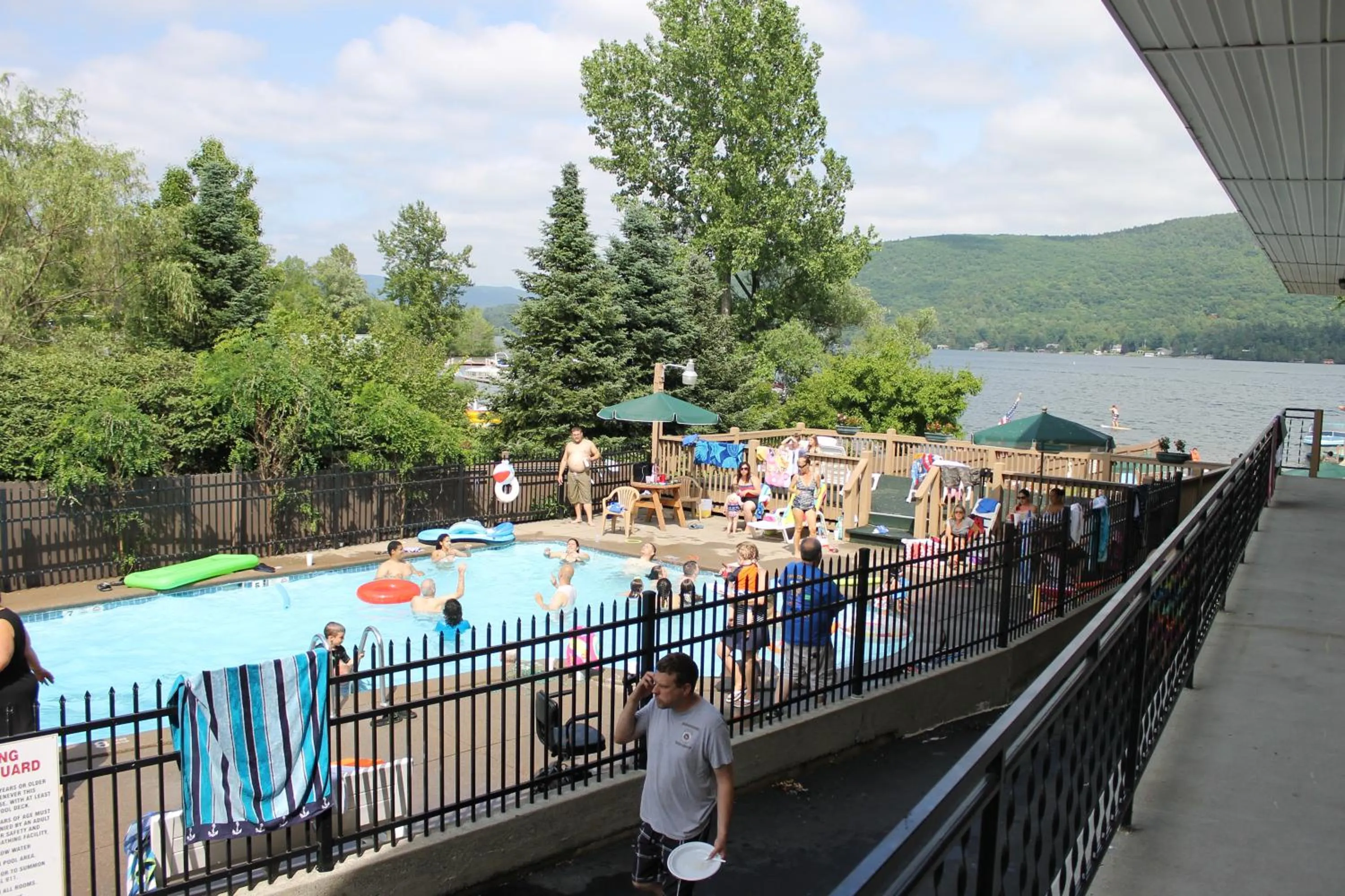 Pool view in The Sundowner on Lake George