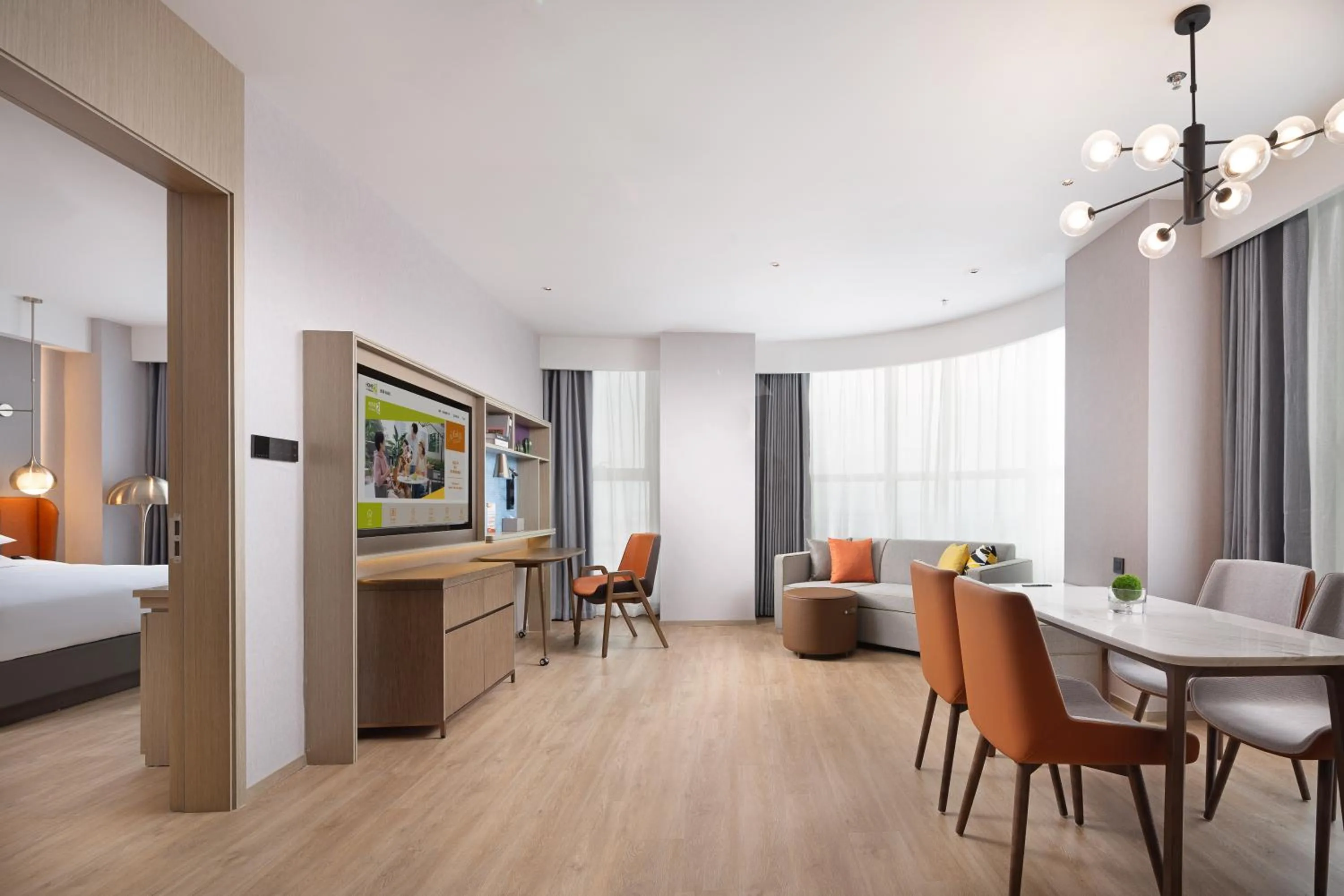 TV and multimedia, Bed in Home2 Suite by Hilton Chaozhou