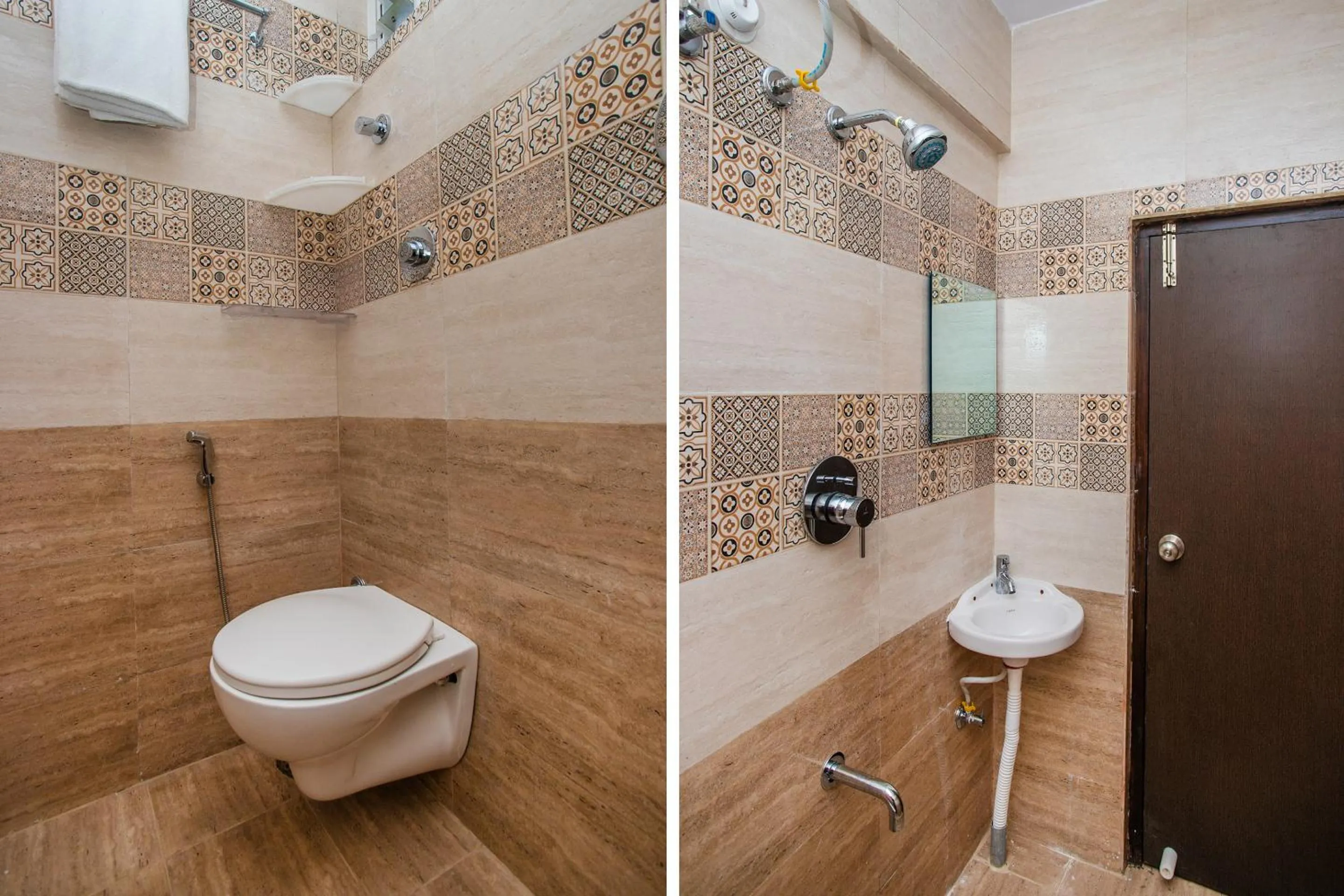 Bathroom in Hotel O Varcity Emerald Near Ragigudda Sri Prasanna Anjaneyaswamy Temple