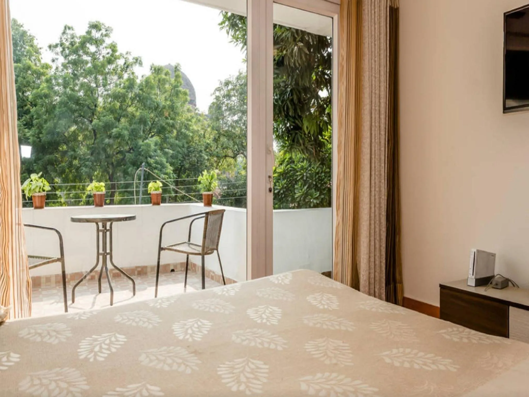 Seating area, Bed in Amidst Monuments and Serenity