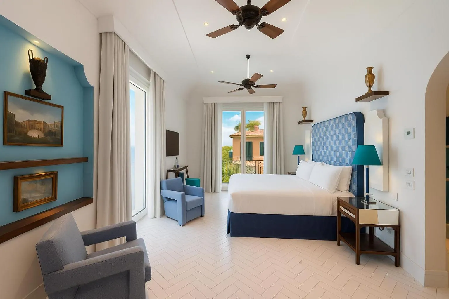 Bed in Grand Hotel Europa Palace Sorrento