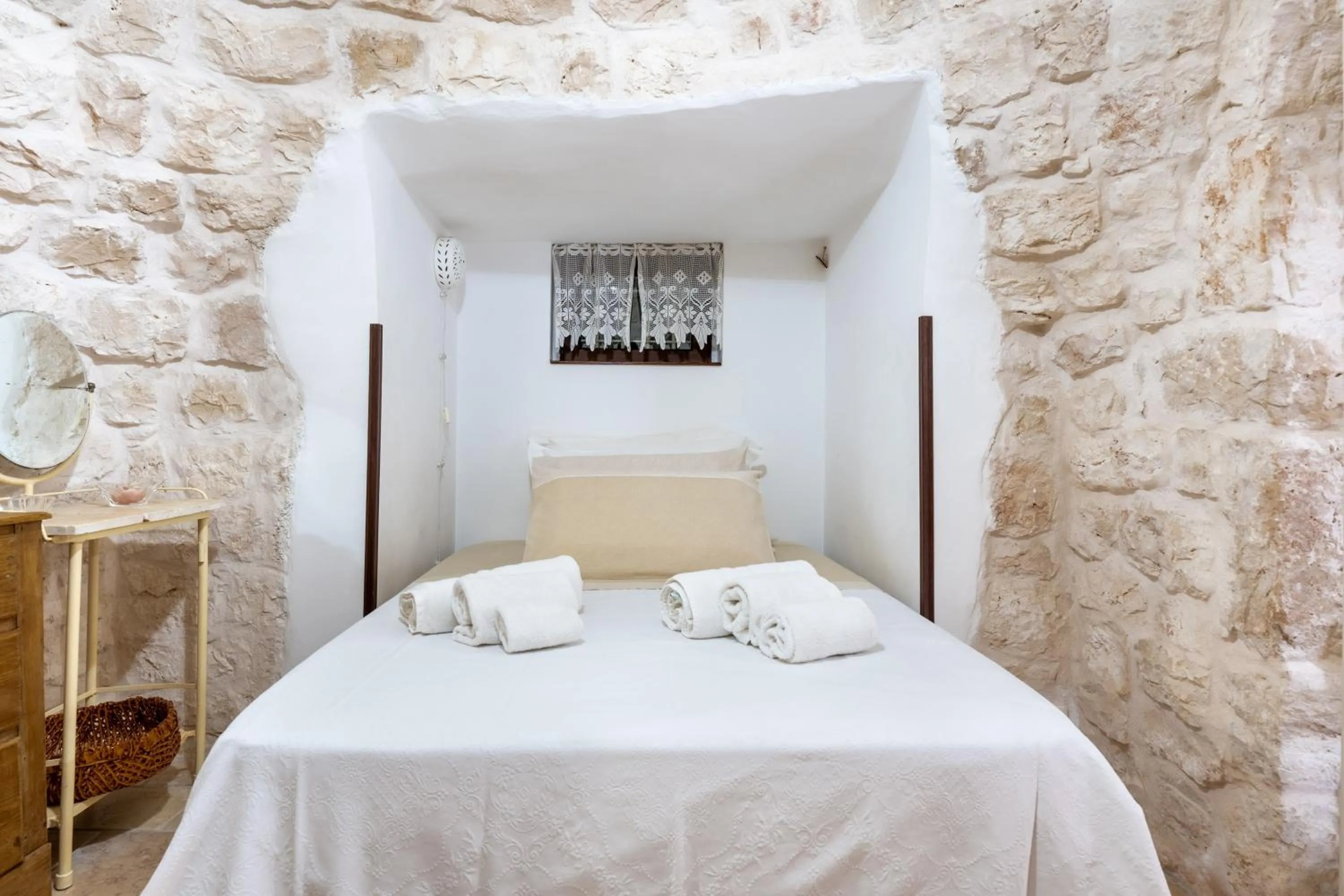 Living room, Bed in Trulli Sabrina Resort