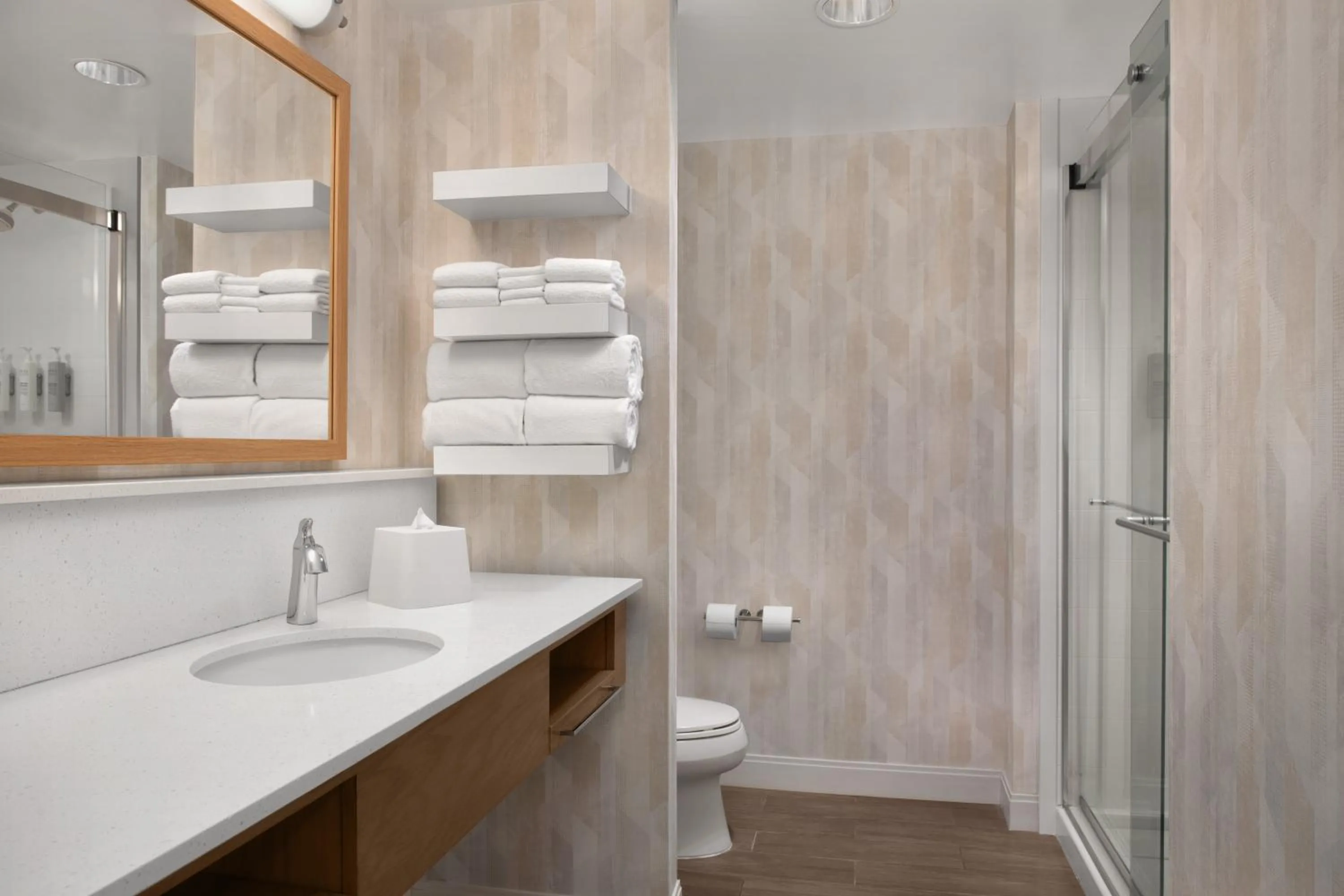 Shower in Hampton Inn & Suites Baltimore North/Timonium, MD