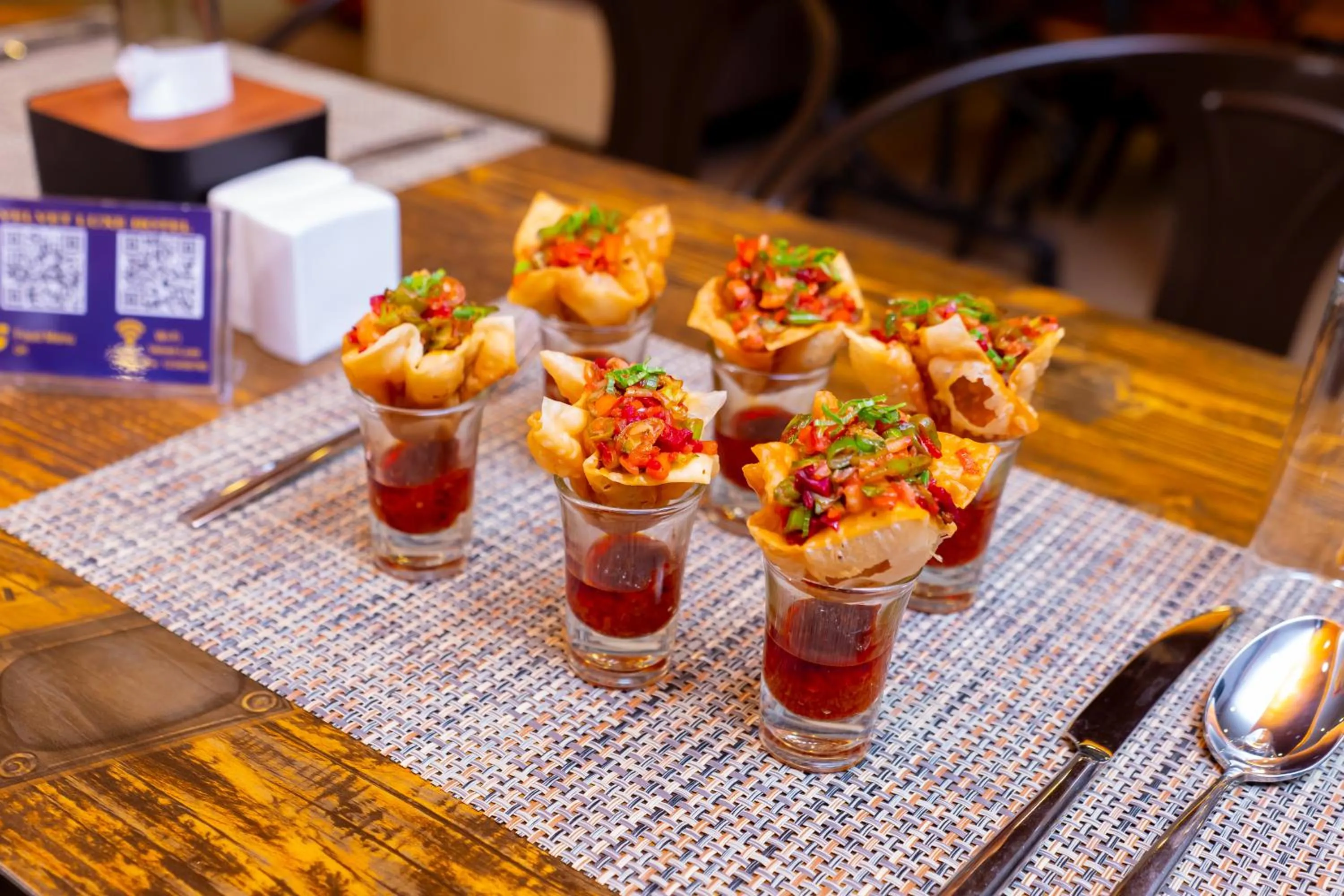 Food in Velvet Luxe Hotel