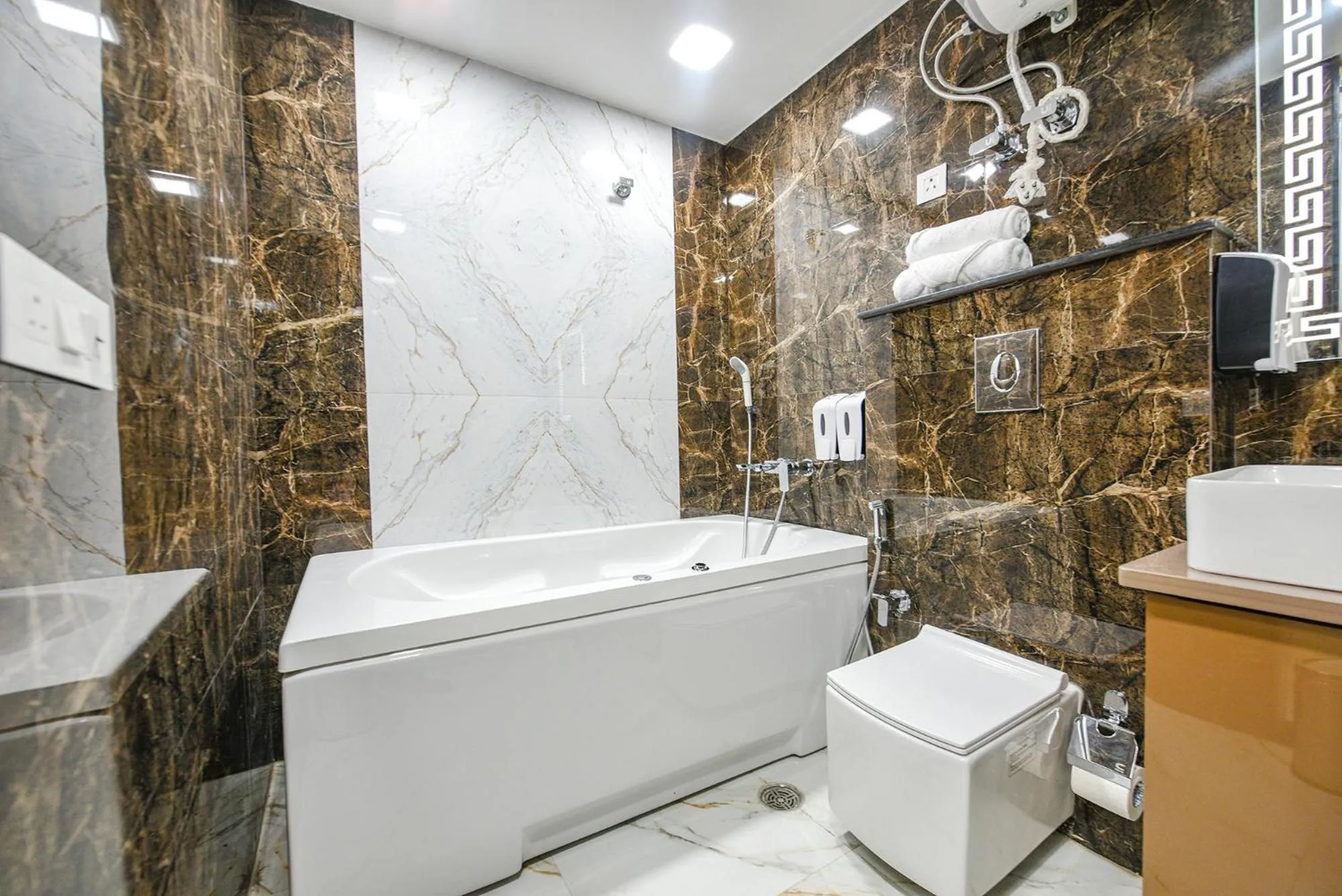 Bathroom in FabHotel Grand Palazzo Near Paschim Vihar