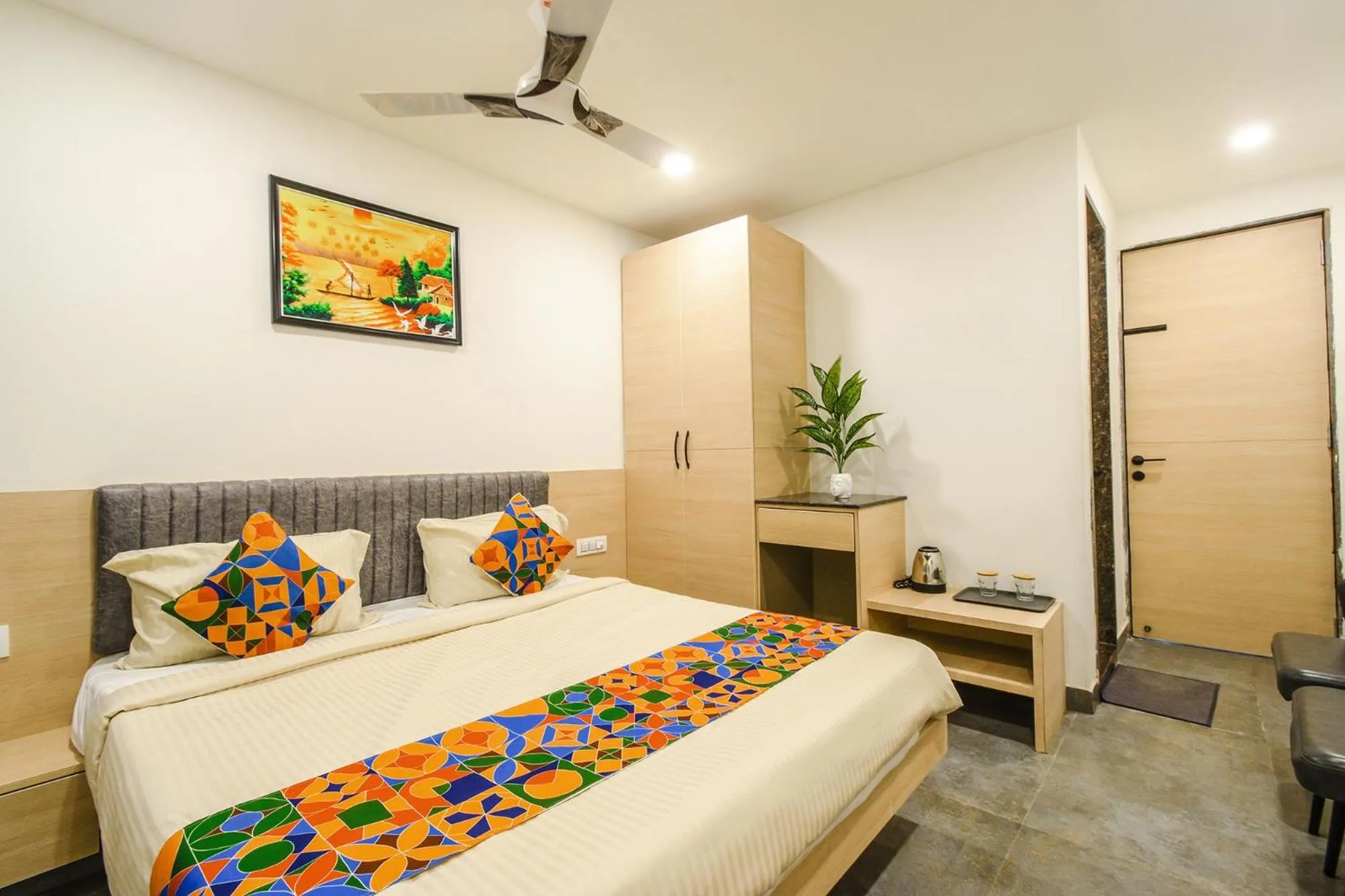 Bed in FabHotel Prime Adhirath Grand-Nr Madhapur-Hitech CIty