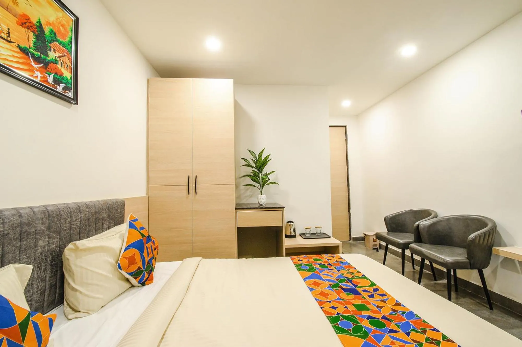 Bed in FabHotel Prime Adhirath Grand-Nr Madhapur-Hitech CIty