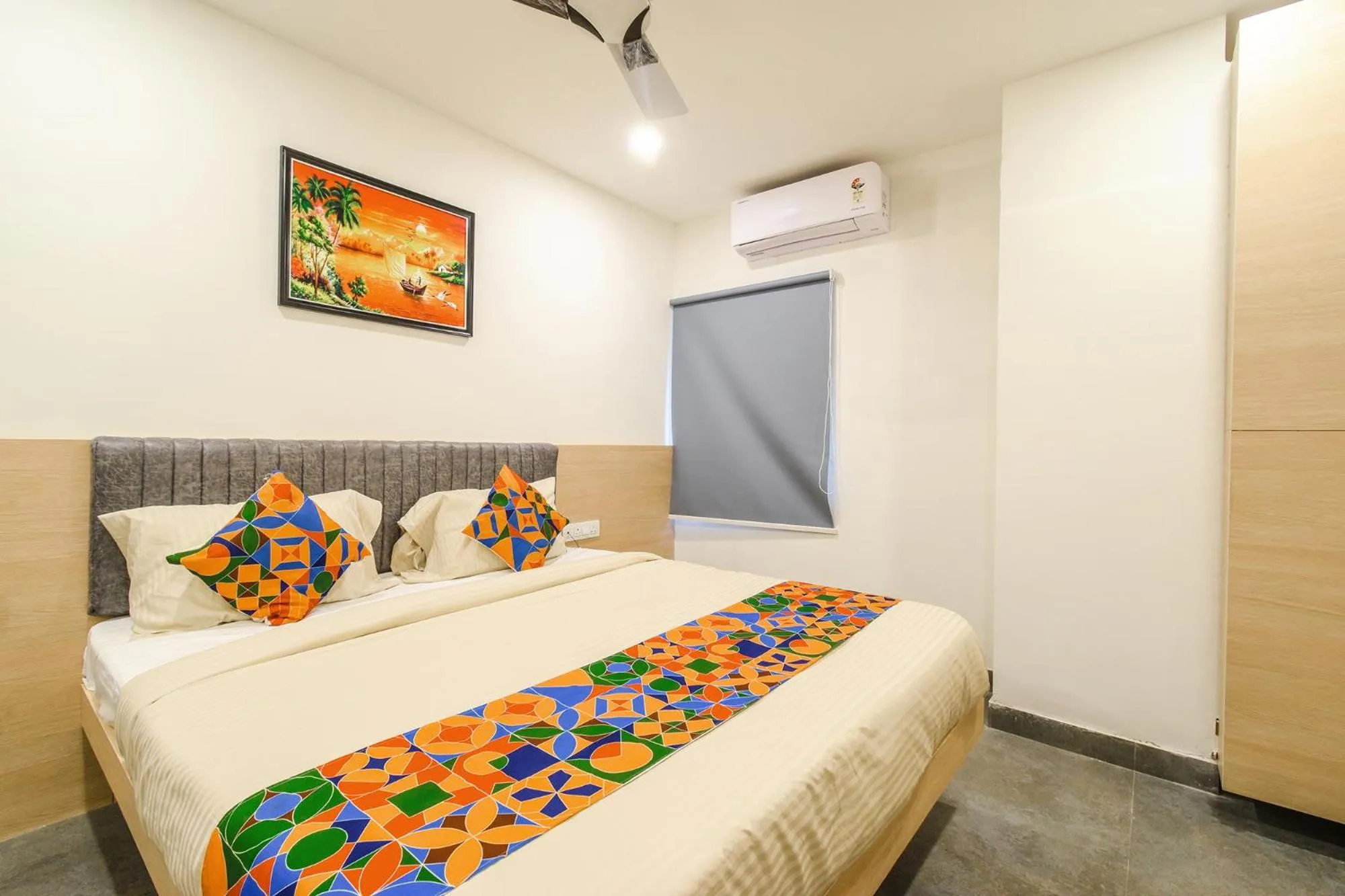 Bed in FabHotel Prime Adhirath Grand-Nr Madhapur-Hitech CIty