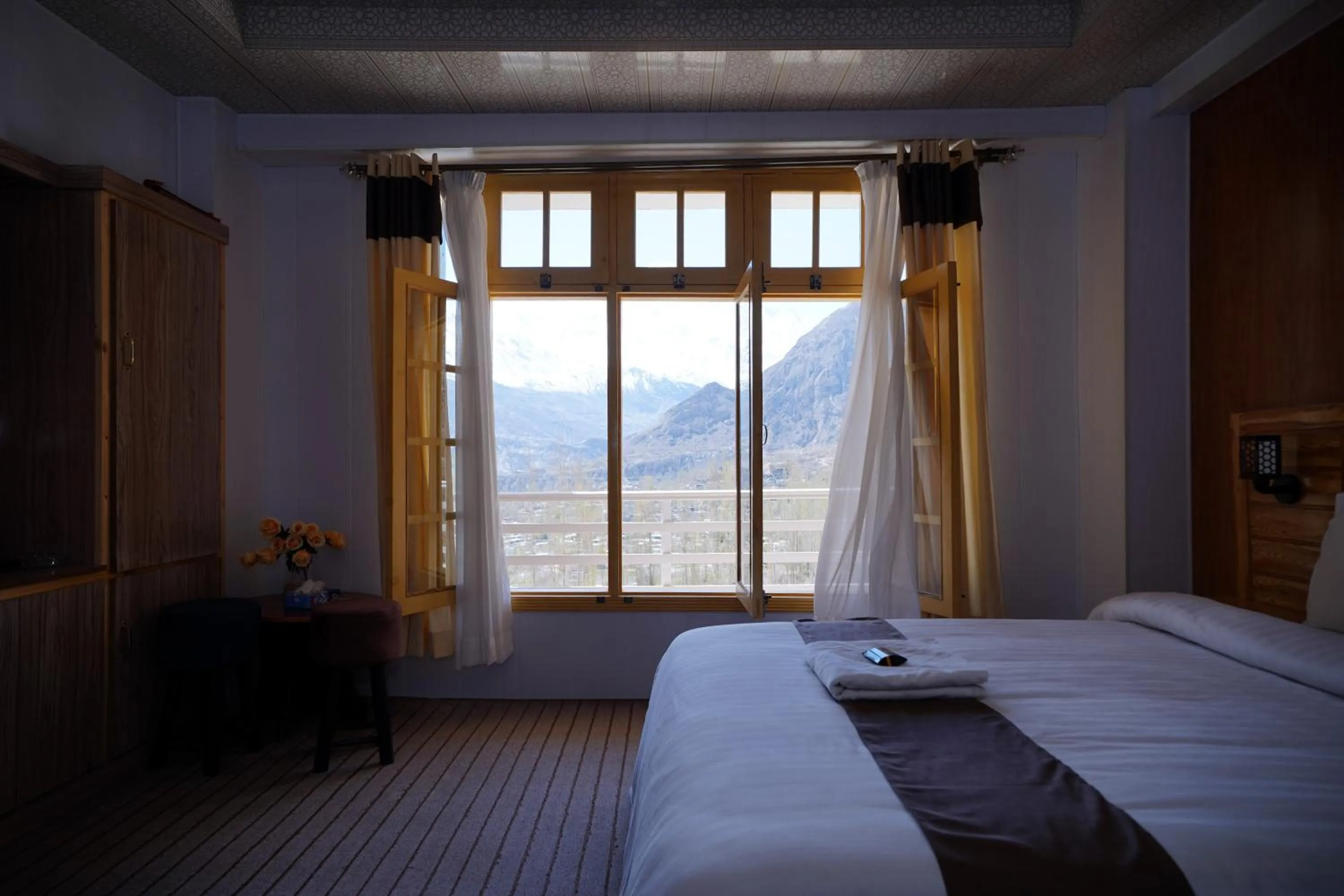 Bed in Hunza Elites hotel