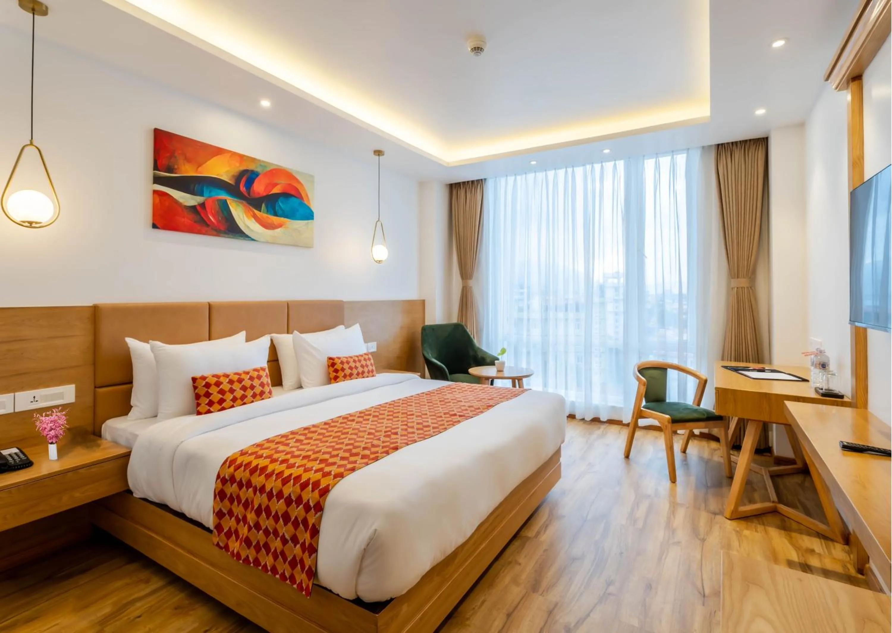 Bed in Hotel Anuttara