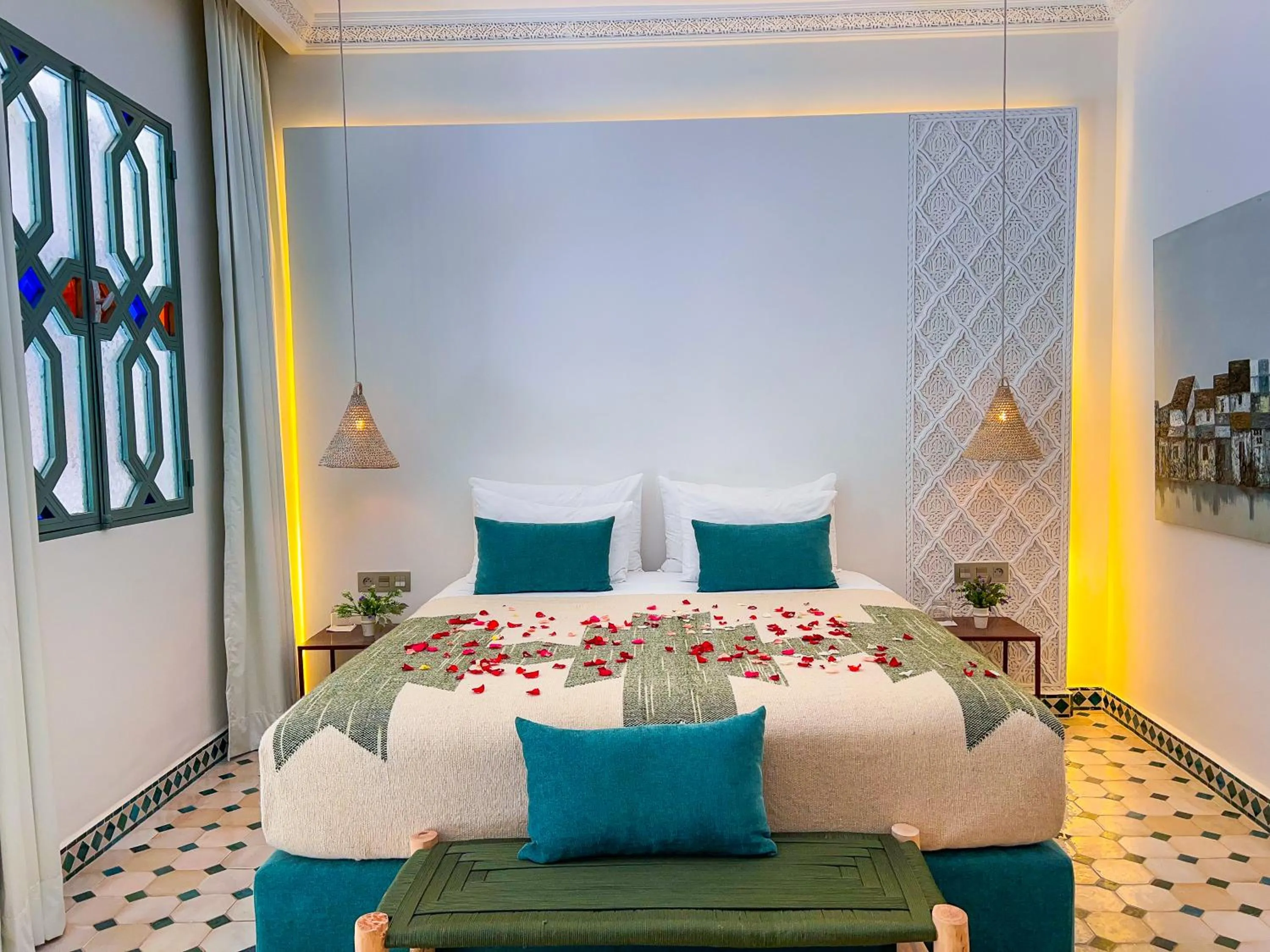 Bed in Riad Kech One & Spa