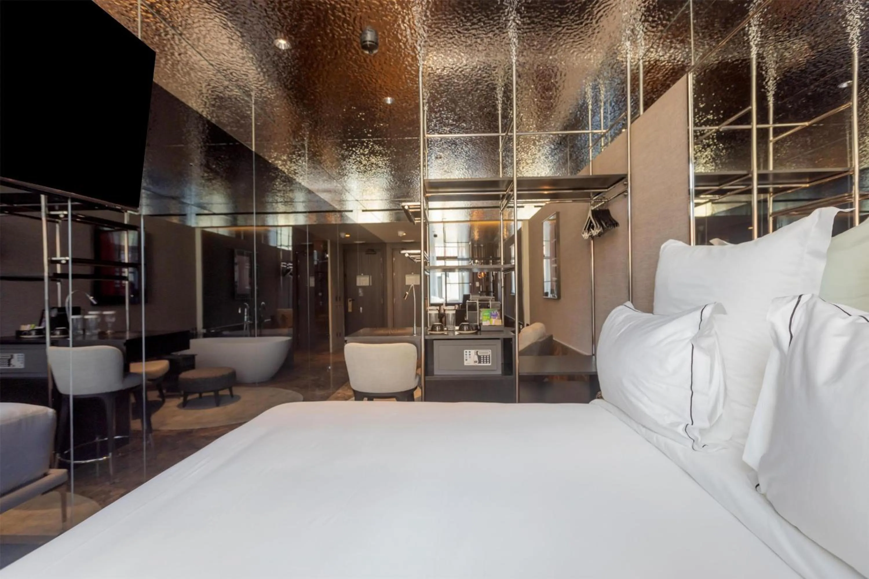 Bathroom, Bed in Adia Aluma Athens, Curio Collection By Hilton