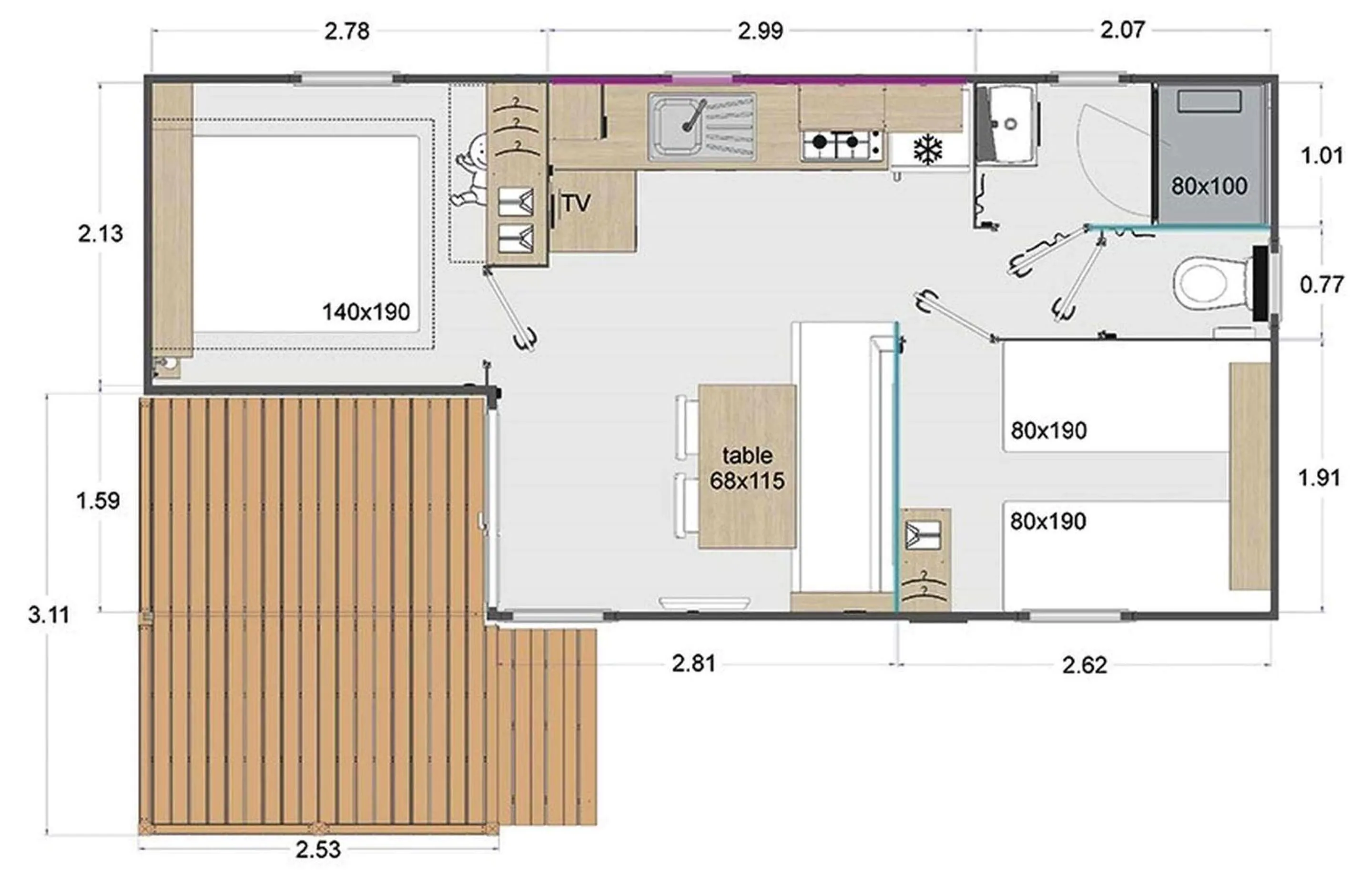 Floor plan in Camping Bella Vista