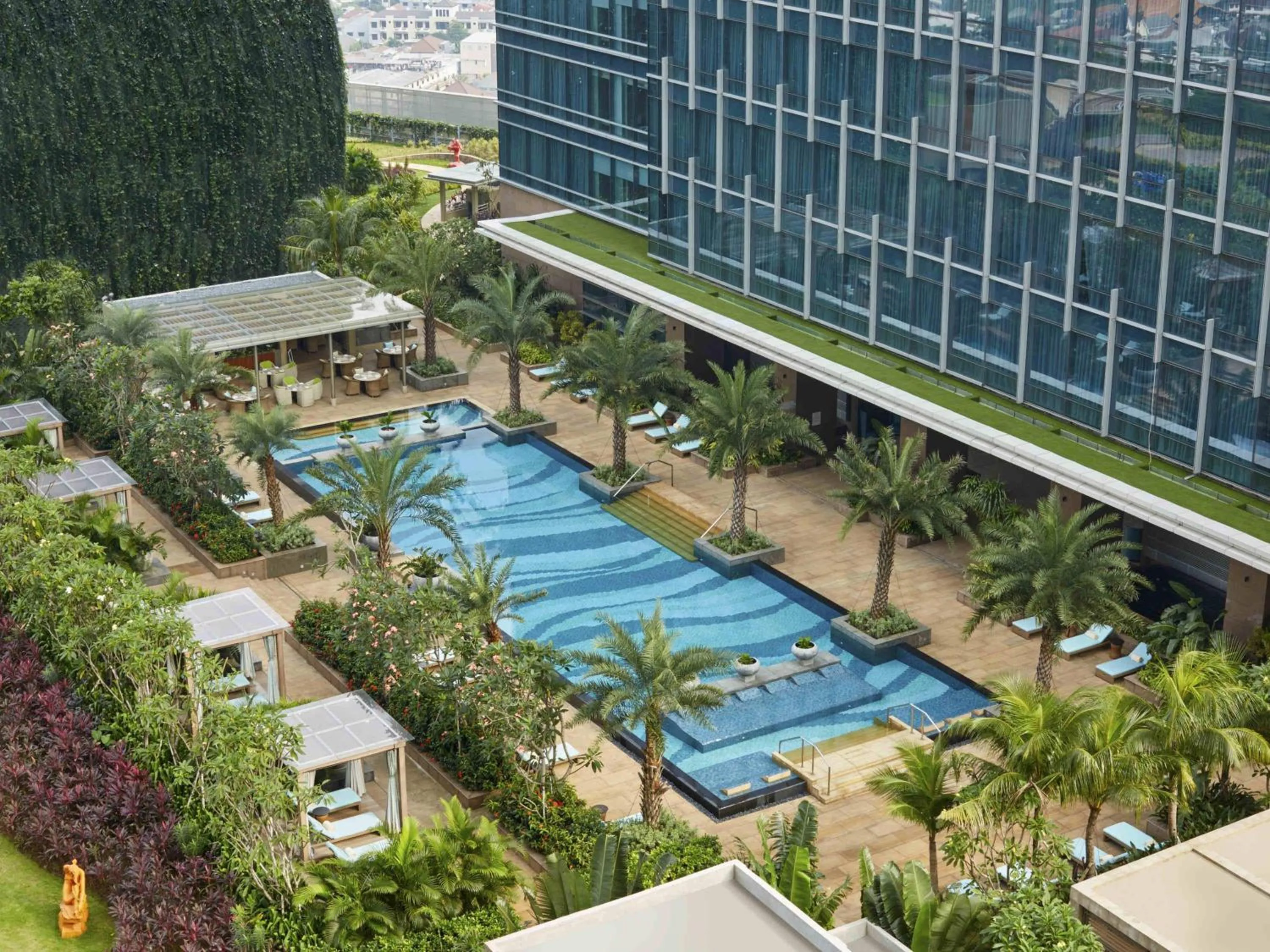 Pool view in Raffles Jakarta